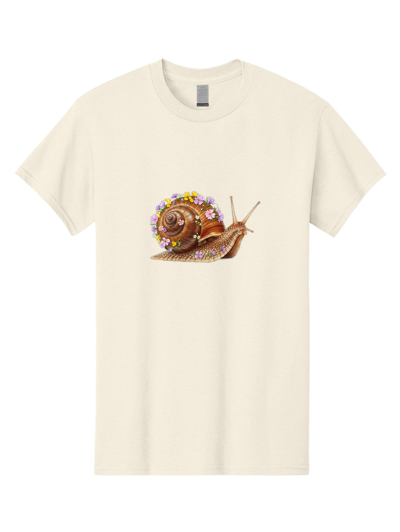 Snail-With-Flowers-2 Men'S Graphic Tee, 100% Cotton, Comfortable Casual Summer Wear, Machine Washable, Vintage Camera, Old Camera, Antique Camera, Black Camera, Classic Photography, Photography Equipment, Nostalgic Device, Film Camera, Bag021