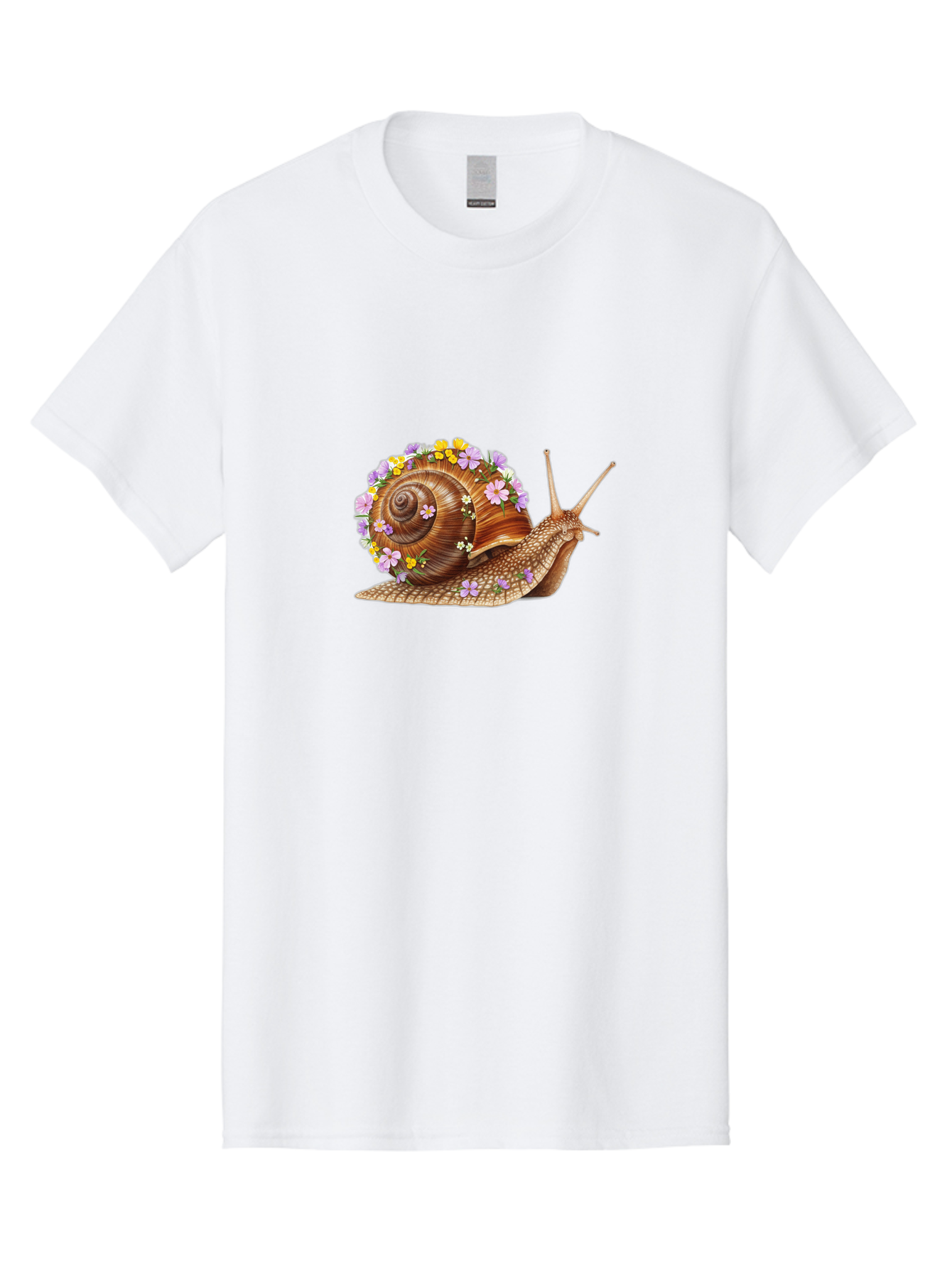 Snail-With-Flowers-2 Men'S Graphic Tee, 100% Cotton, Comfortable Casual Summer Wear, Machine Washable, Vintage Camera, Old Camera, Antique Camera, Black Camera, Classic Photography, Photography Equipment, Nostalgic Device, Film Camera, Bag021