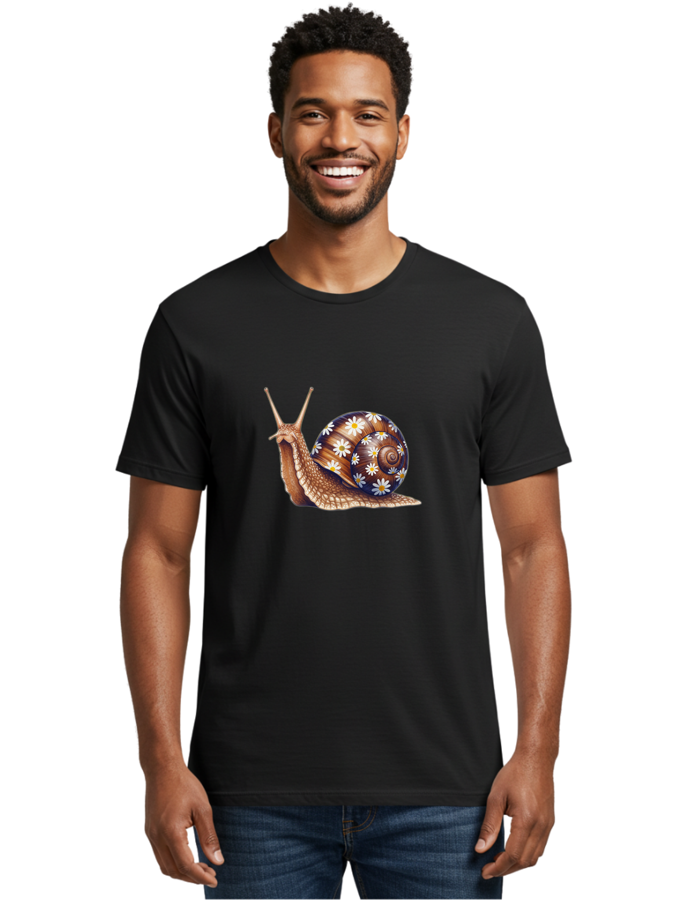 Snail-With-Flowers Men'S Graphic Tee, 100% Cotton, Comfortable Casual Summer Wear, Machine Washable, Vintage Camera, Old Camera, Antique Camera, Black Camera, Classic Photography, Photography Equipment, Nostalgic Device, Film Camera, Bag022