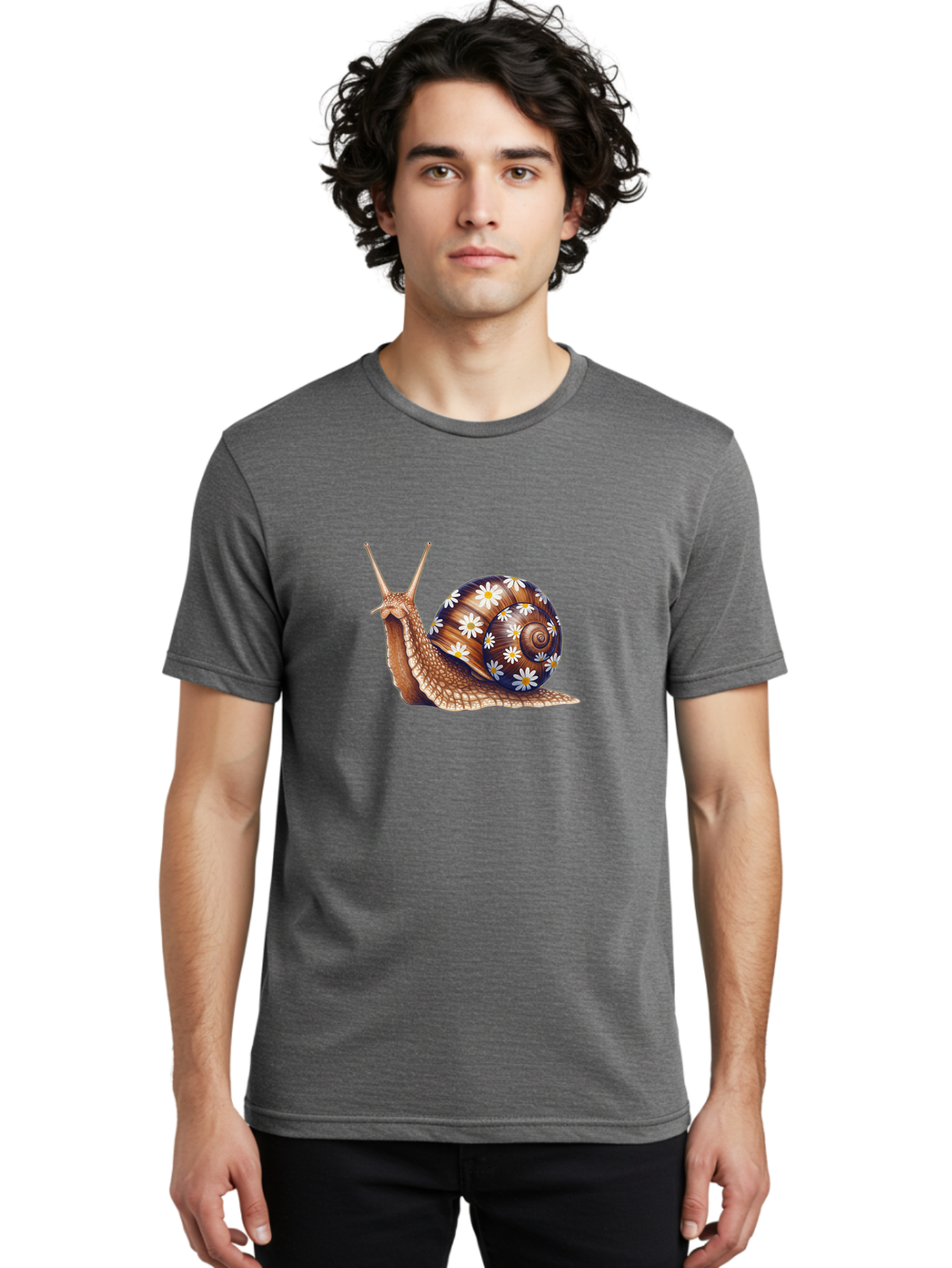 Snail-With-Flowers Men'S Graphic Tee, 100% Cotton, Comfortable Casual Summer Wear, Machine Washable, Vintage Camera, Old Camera, Antique Camera, Black Camera, Classic Photography, Photography Equipment, Nostalgic Device, Film Camera, Bag022