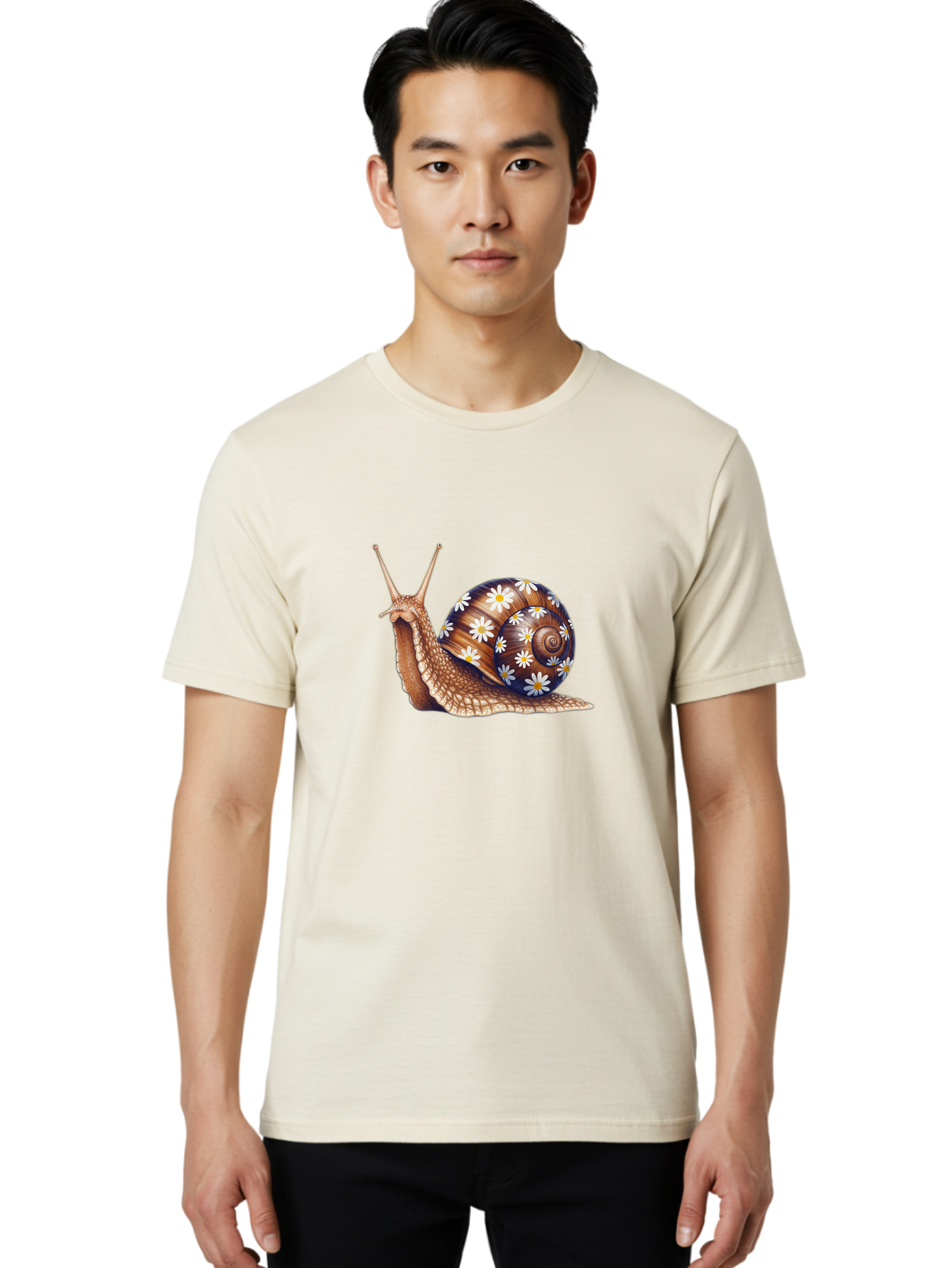 Snail-With-Flowers Men'S Graphic Tee, 100% Cotton, Comfortable Casual Summer Wear, Machine Washable, Vintage Camera, Old Camera, Antique Camera, Black Camera, Classic Photography, Photography Equipment, Nostalgic Device, Film Camera, Bag022