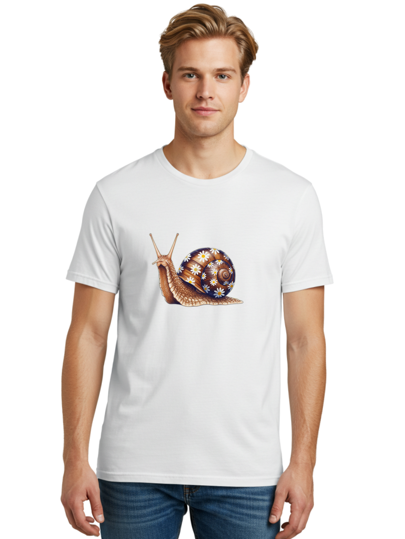 Snail-With-Flowers Men'S Graphic Tee, 100% Cotton, Comfortable Casual Summer Wear, Machine Washable, Vintage Camera, Old Camera, Antique Camera, Black Camera, Classic Photography, Photography Equipment, Nostalgic Device, Film Camera, Bag022