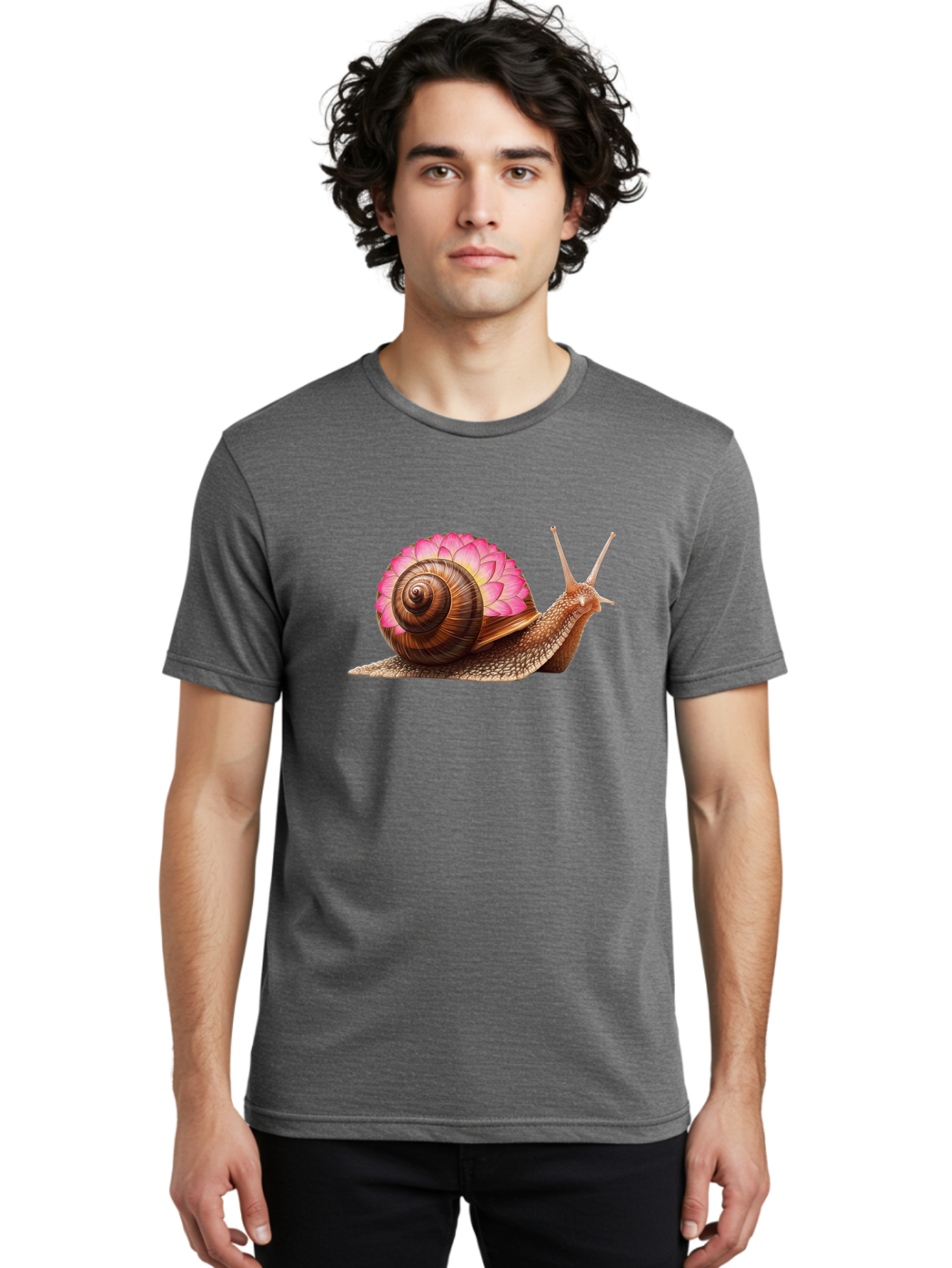 Snail-With-Lotus-Flower-Shell Men'S Graphic Tee, 100% Cotton, Comfortable Casual Summer Wear, Machine Washable, Vintage Camera, Old Camera, Antique Camera, Black Camera, Classic Photography, Photography Equipment, Nostalgic Device, Bag023