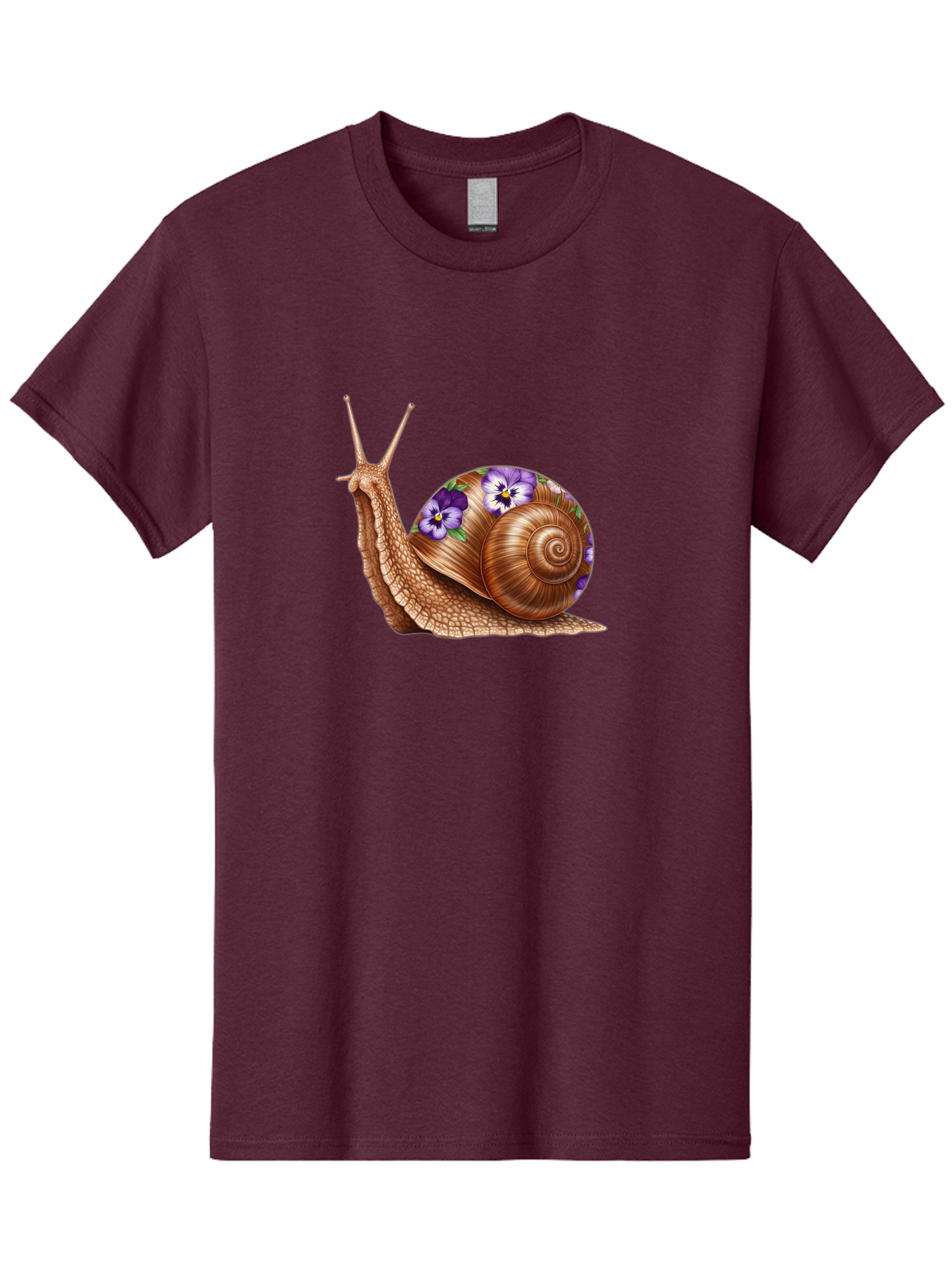 Snail-With-Purple-Flowers-1 Men'S Graphic Tee, 100% Cotton, Comfortable Casual Summer Wear, Machine Washable, Vintage Camera, Old Camera, Antique Camera, Black Camera, Classic Photography, Photography Equipment, Nostalgic Device, Film Camera, Bag025