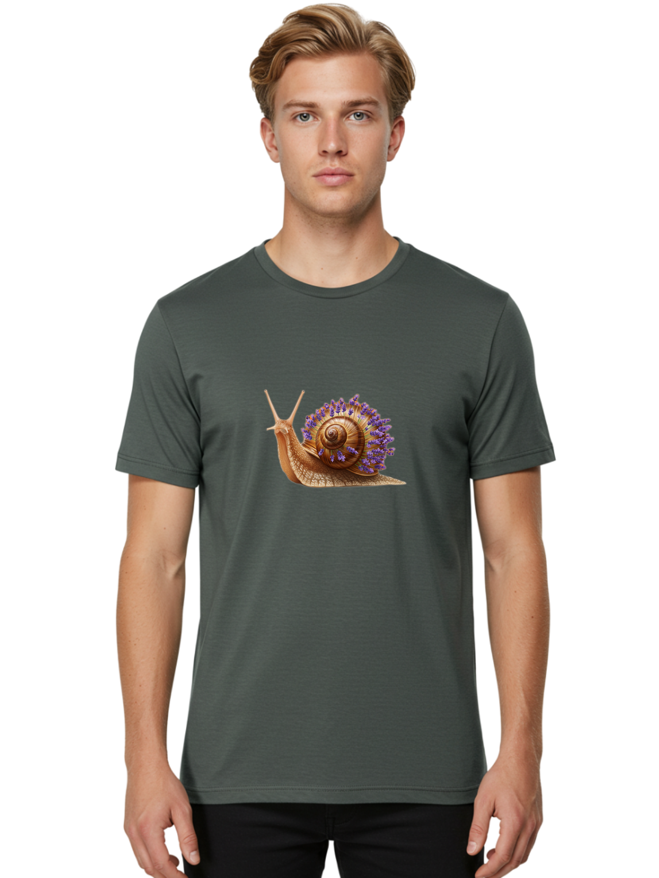Snail-With-Purple-Flowers Men'S Graphic Tee, 100% Cotton, Comfortable Casual Summer Wear, Machine Washable, Vintage Camera, Old Camera, Antique Camera, Black Camera, Classic Photography, Photography Equipment, Nostalgic Device, Film Camera, Bag026