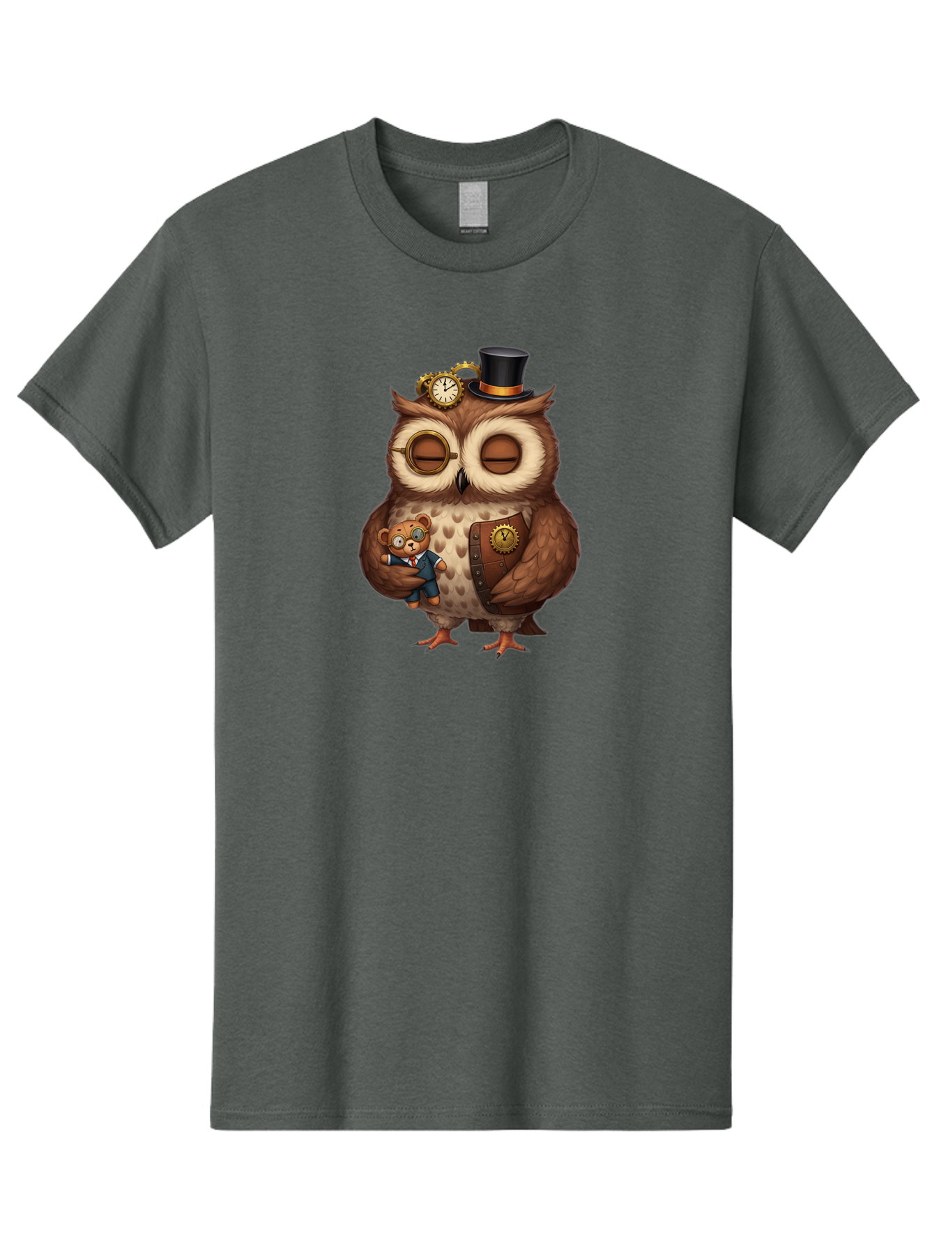Steampunk-Owl Men'S Graphic Tee, 100% Cotton, Comfortable Casual Summer Wear, Machine Washable, Vintage Camera, Old Camera, Antique Camera, Black Camera, Classic Photography, Photography Equipment, Nostalgic Device, Film Camera, Camera Art Bag034