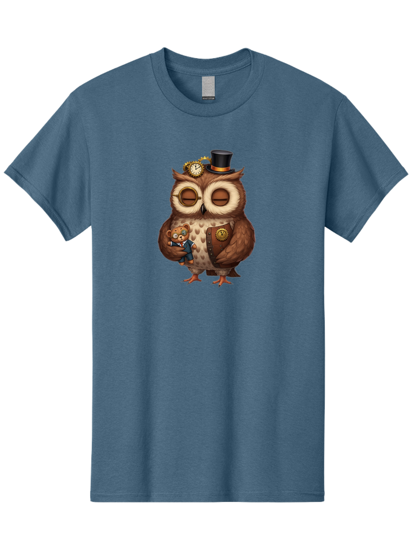 Steampunk-Owl Men'S Graphic Tee, 100% Cotton, Comfortable Casual Summer Wear, Machine Washable, Vintage Camera, Old Camera, Antique Camera, Black Camera, Classic Photography, Photography Equipment, Nostalgic Device, Film Camera, Camera Art Bag034