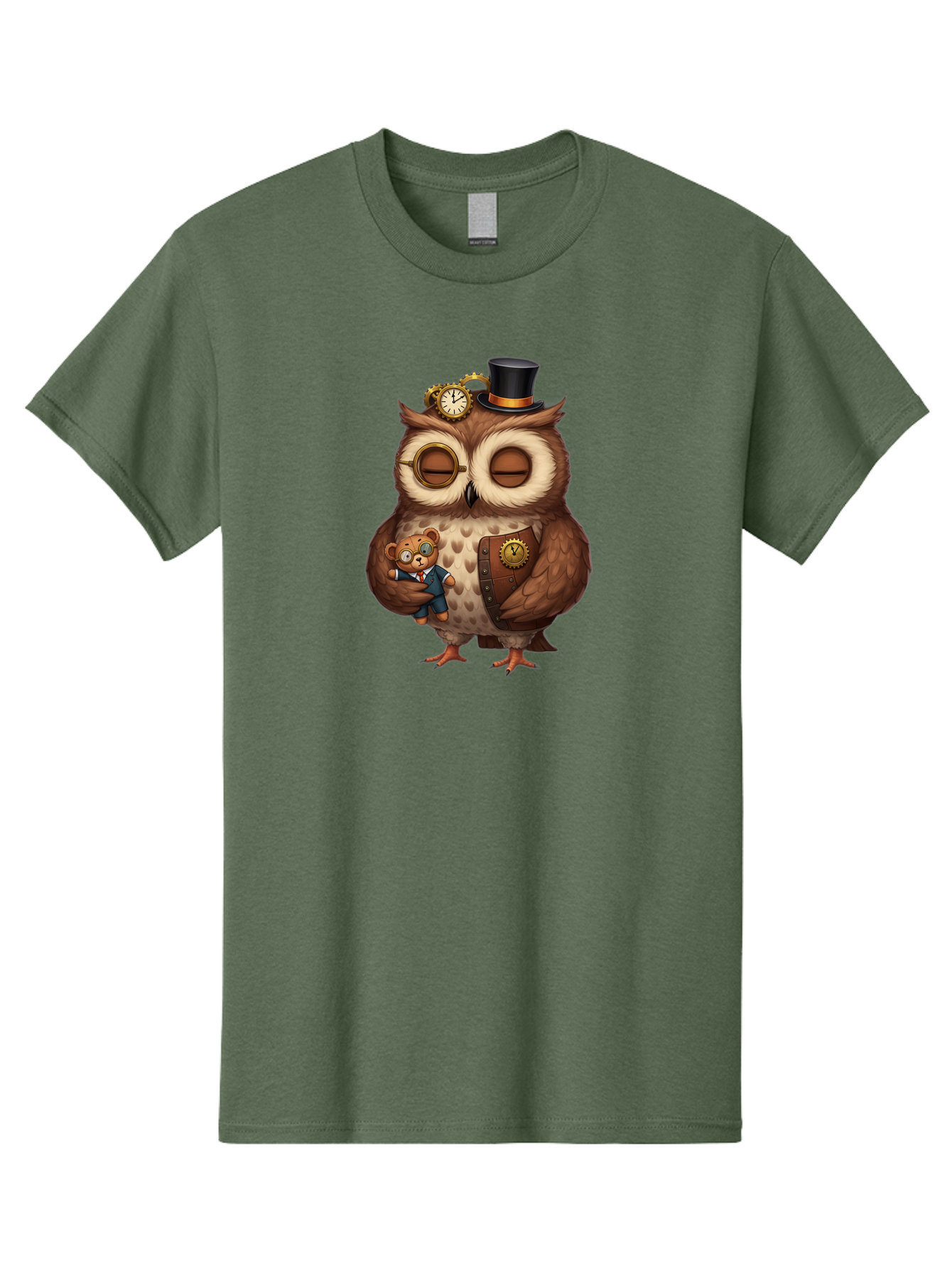 Steampunk-Owl Men'S Graphic Tee, 100% Cotton, Comfortable Casual Summer Wear, Machine Washable, Vintage Camera, Old Camera, Antique Camera, Black Camera, Classic Photography, Photography Equipment, Nostalgic Device, Film Camera, Camera Art Bag034