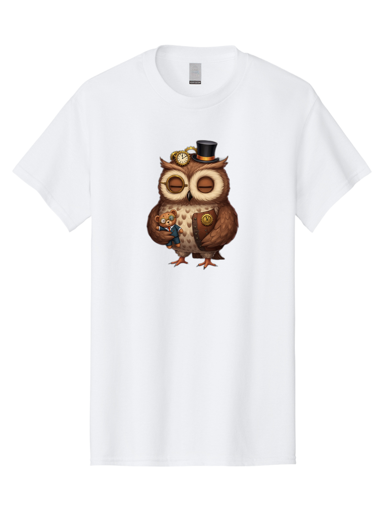 Steampunk-Owl Men'S Graphic Tee, 100% Cotton, Comfortable Casual Summer Wear, Machine Washable, Vintage Camera, Old Camera, Antique Camera, Black Camera, Classic Photography, Photography Equipment, Nostalgic Device, Film Camera, Camera Art Bag034