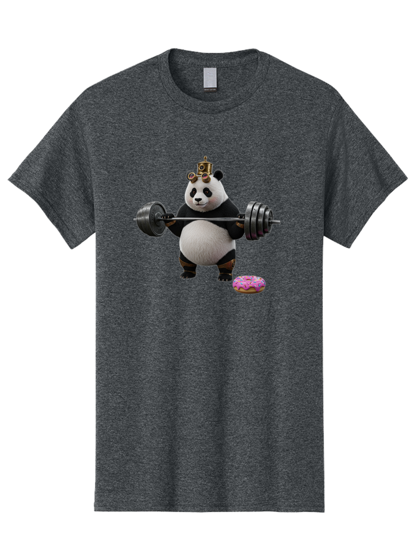 Steampunk-Panda-Lifting-Weights Men'S Graphic Tee, 100% Cotton, Comfortable Casual Summer Wear, Machine Washable, Vintage Camera, Old Camera, Antique Camera, Black Camera, Classic Photography, Photography Equipment, Nostalgic Device, Bag035