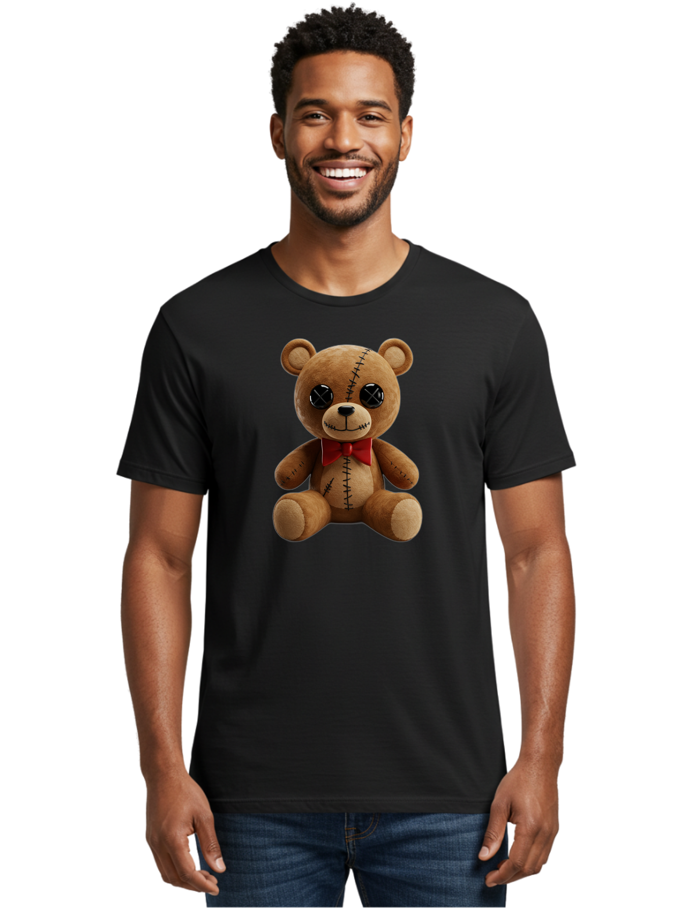 Stuffed-Teddy-Bear Men'S Graphic Tee, 100% Cotton, Comfortable Casual Summer Wear, Machine Washable, Vintage Camera, Old Camera, Antique Camera, Black Camera, Classic Photography, Photography Equipment, Nostalgic Device, Film Camera, Bag036