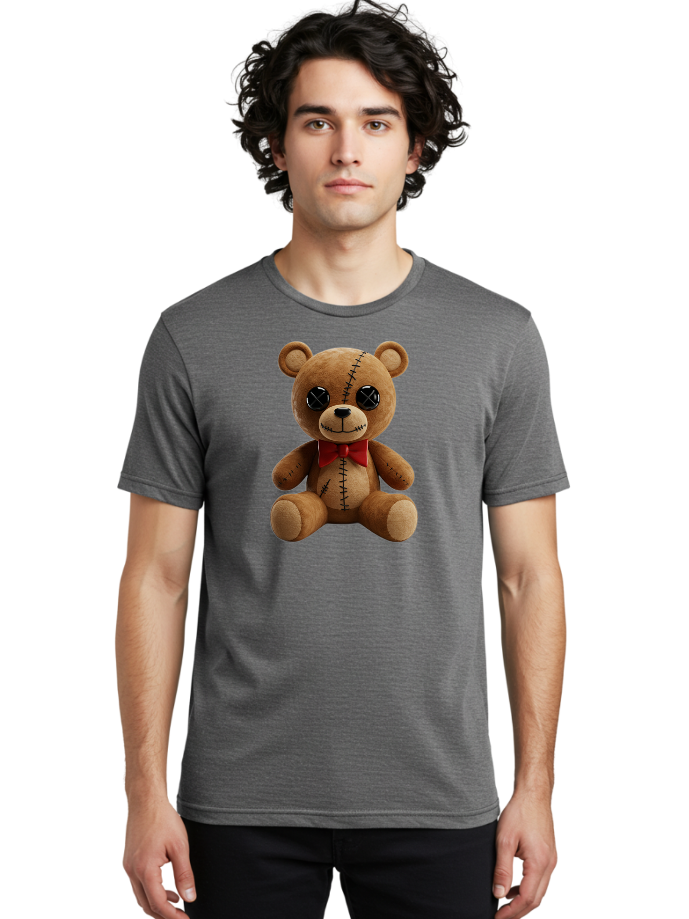 Stuffed-Teddy-Bear Men'S Graphic Tee, 100% Cotton, Comfortable Casual Summer Wear, Machine Washable, Vintage Camera, Old Camera, Antique Camera, Black Camera, Classic Photography, Photography Equipment, Nostalgic Device, Film Camera, Bag036