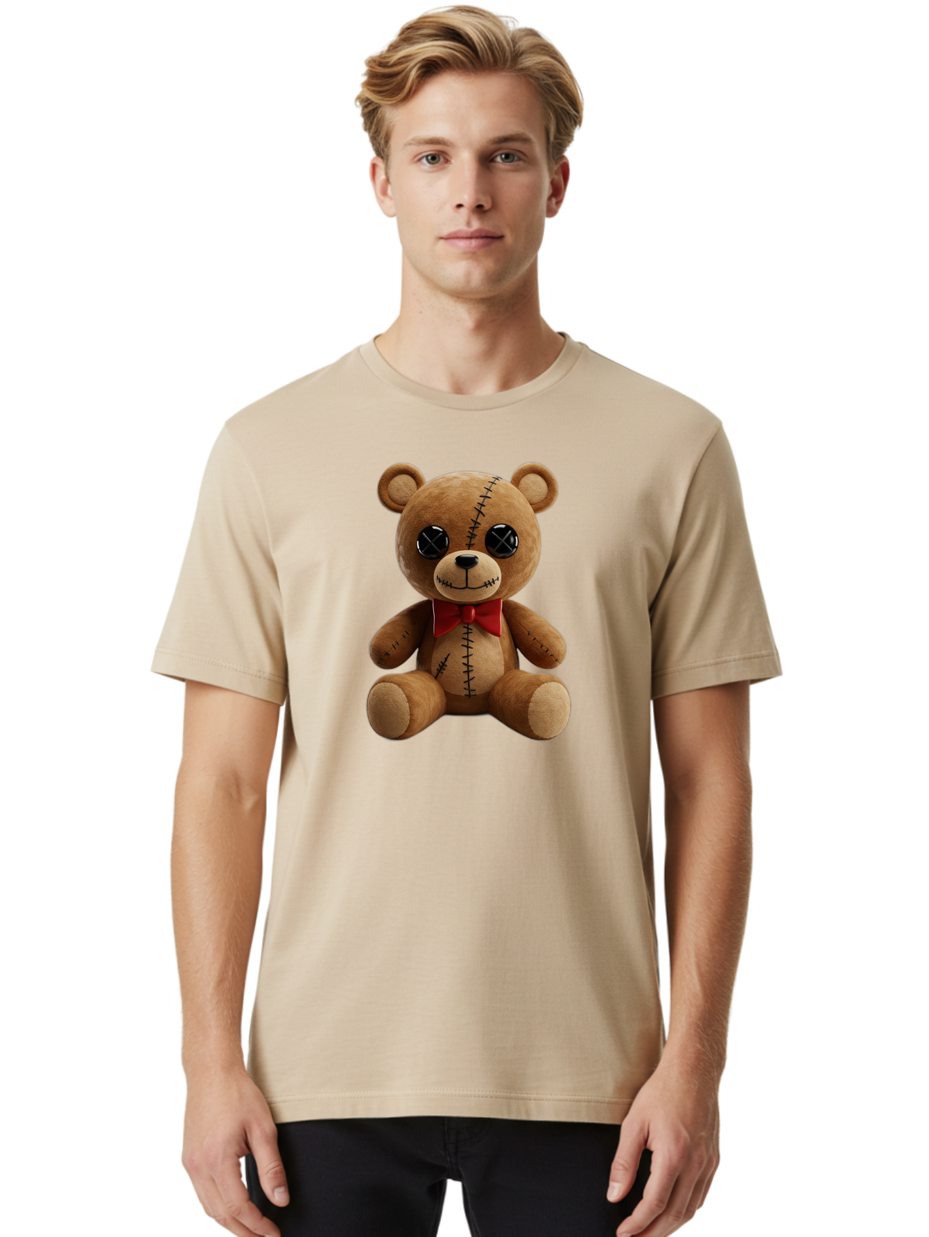 Stuffed-Teddy-Bear Men'S Graphic Tee, 100% Cotton, Comfortable Casual Summer Wear, Machine Washable, Vintage Camera, Old Camera, Antique Camera, Black Camera, Classic Photography, Photography Equipment, Nostalgic Device, Film Camera, Bag036