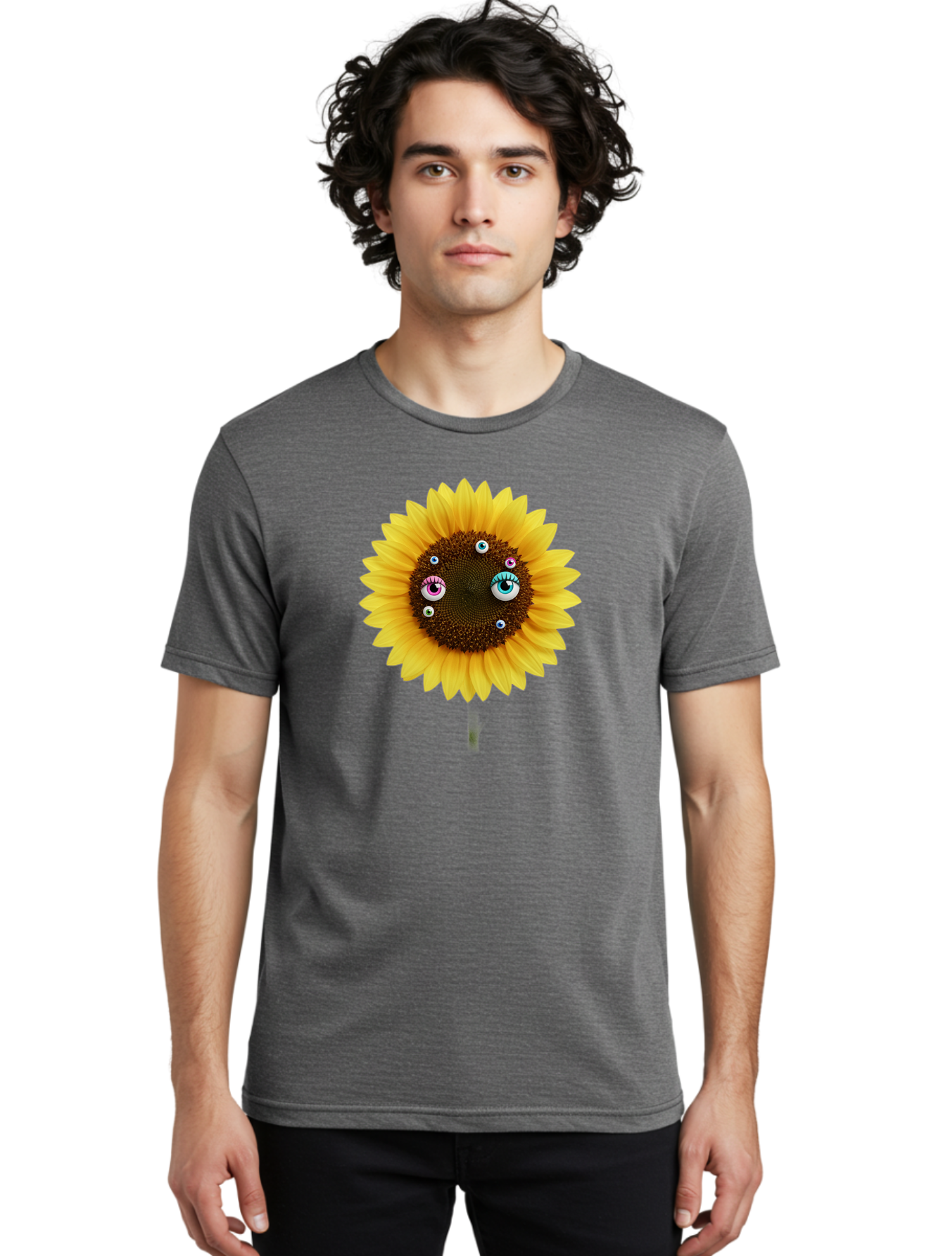 Sunflower-Eyes-1 Men'S Graphic Tee, 100% Cotton, Comfortable Casual Summer Wear, Machine Washable, Vintage Camera, Old Camera, Antique Camera, Black Camera, Classic Photography, Photography Equipment, Nostalgic Device, Film Camera, Camera Art Bag037