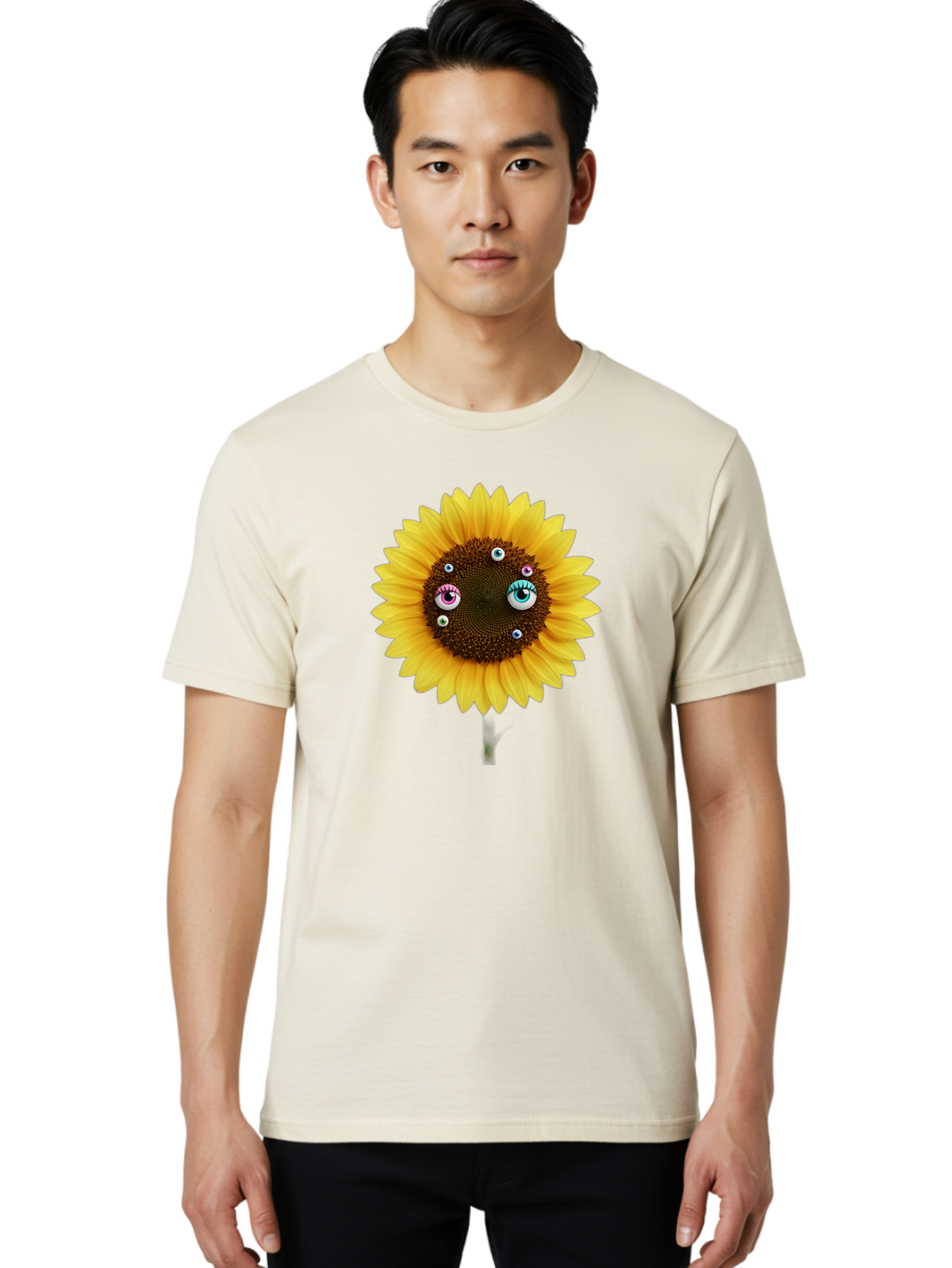 Sunflower-Eyes-1 Men'S Graphic Tee, 100% Cotton, Comfortable Casual Summer Wear, Machine Washable, Vintage Camera, Old Camera, Antique Camera, Black Camera, Classic Photography, Photography Equipment, Nostalgic Device, Film Camera, Camera Art Bag037