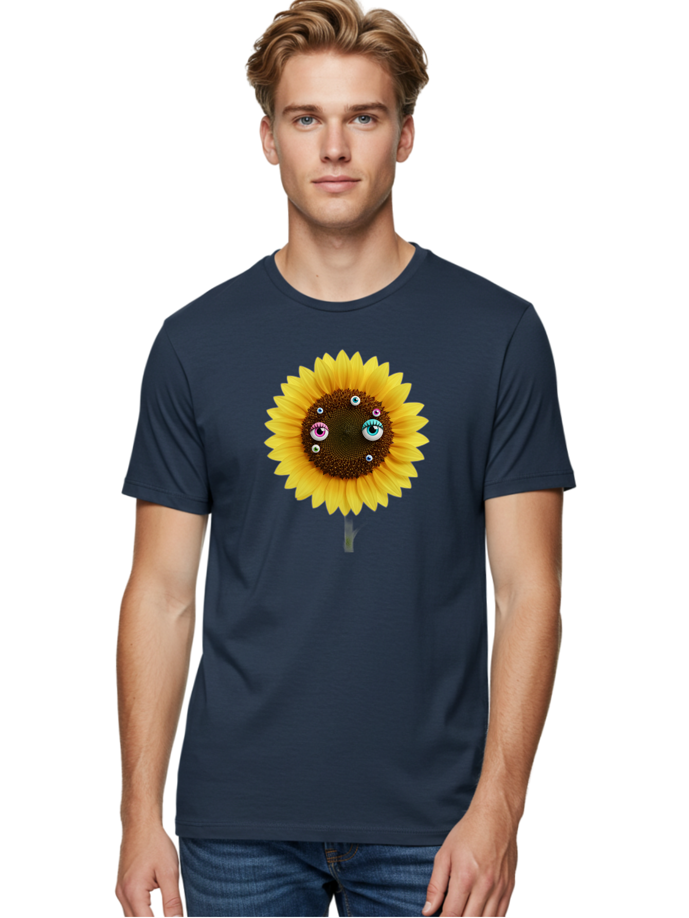 Sunflower-Eyes-1 Men'S Graphic Tee, 100% Cotton, Comfortable Casual Summer Wear, Machine Washable, Vintage Camera, Old Camera, Antique Camera, Black Camera, Classic Photography, Photography Equipment, Nostalgic Device, Film Camera, Camera Art Bag037