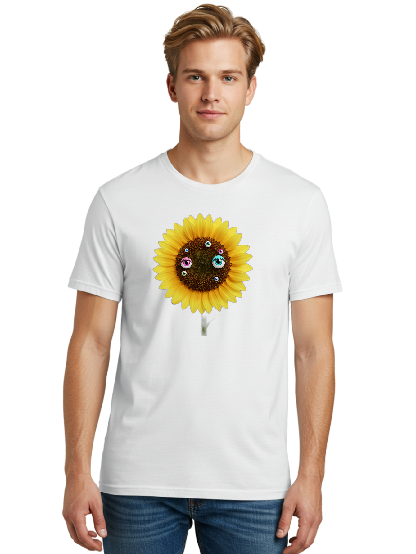 Sunflower-Eyes-1 Men'S Graphic Tee, 100% Cotton, Comfortable Casual Summer Wear, Machine Washable, Vintage Camera, Old Camera, Antique Camera, Black Camera, Classic Photography, Photography Equipment, Nostalgic Device, Film Camera, Camera Art Bag037