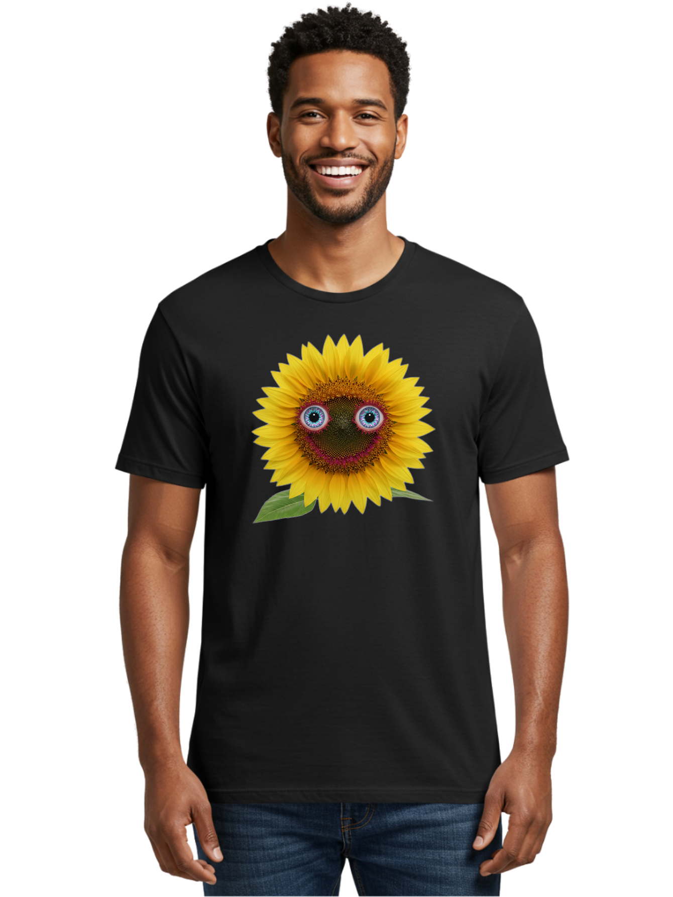 Sunflower-Smiley Men'S Graphic Tee, 100% Cotton, Comfortable Casual Summer Wear, Machine Washable, Vintage Camera, Old Camera, Antique Camera, Black Camera, Classic Photography, Photography Equipment, Nostalgic Device, Film Camera, Camera Art Bag040