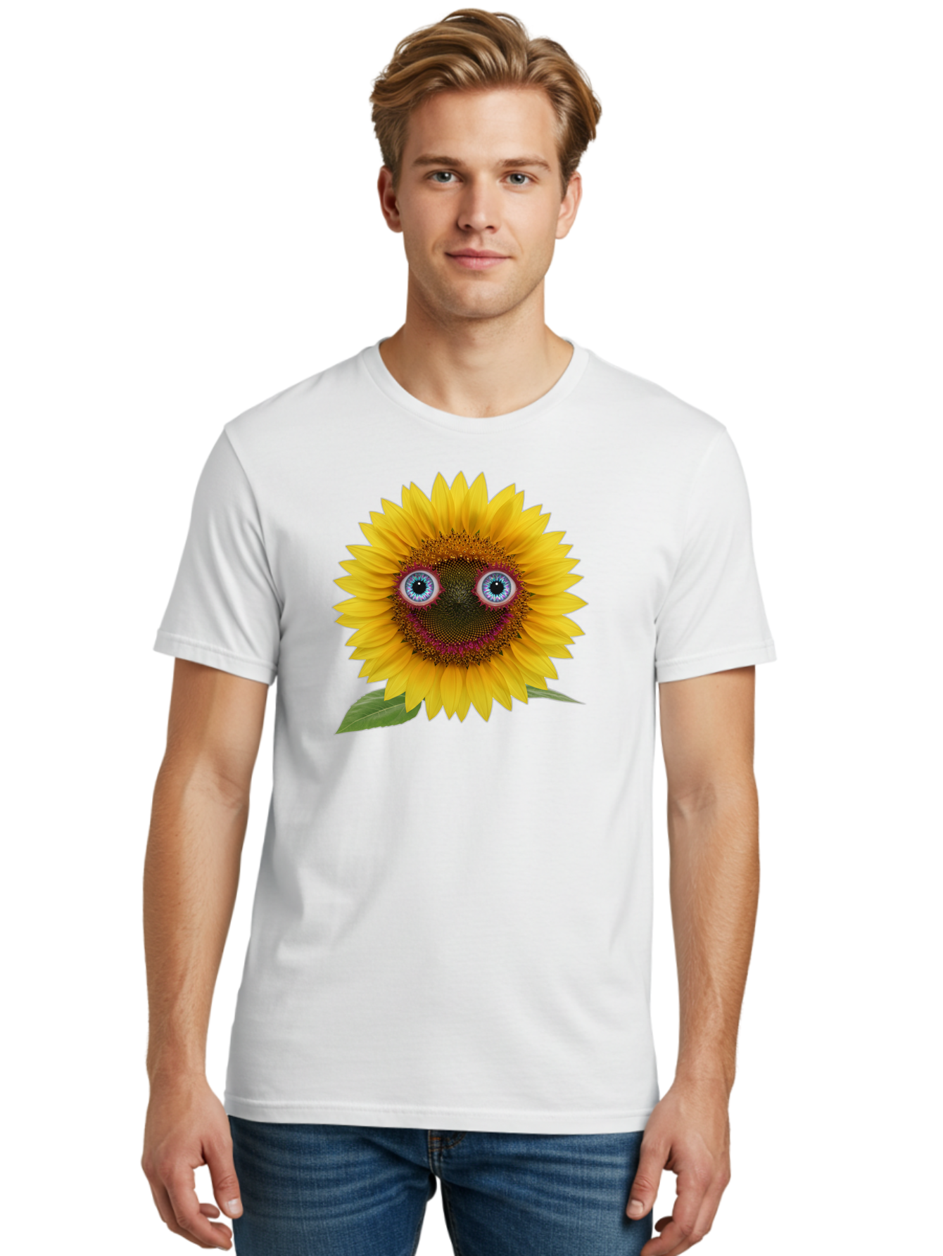 Sunflower-Smiley Men'S Graphic Tee, 100% Cotton, Comfortable Casual Summer Wear, Machine Washable, Vintage Camera, Old Camera, Antique Camera, Black Camera, Classic Photography, Photography Equipment, Nostalgic Device, Film Camera, Camera Art Bag040