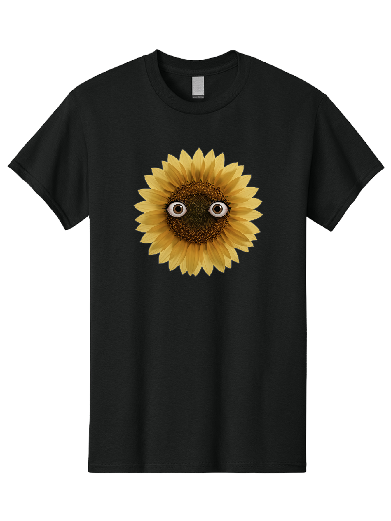 Sunflower-With-Eyes-1 Men'S Graphic Tee, 100% Cotton, Comfortable Casual Summer Wear, Machine Washable, Vintage Camera, Old Camera, Antique Camera, Black Camera, Classic Photography, Photography Equipment, Nostalgic Device, Film Camera, Bag041