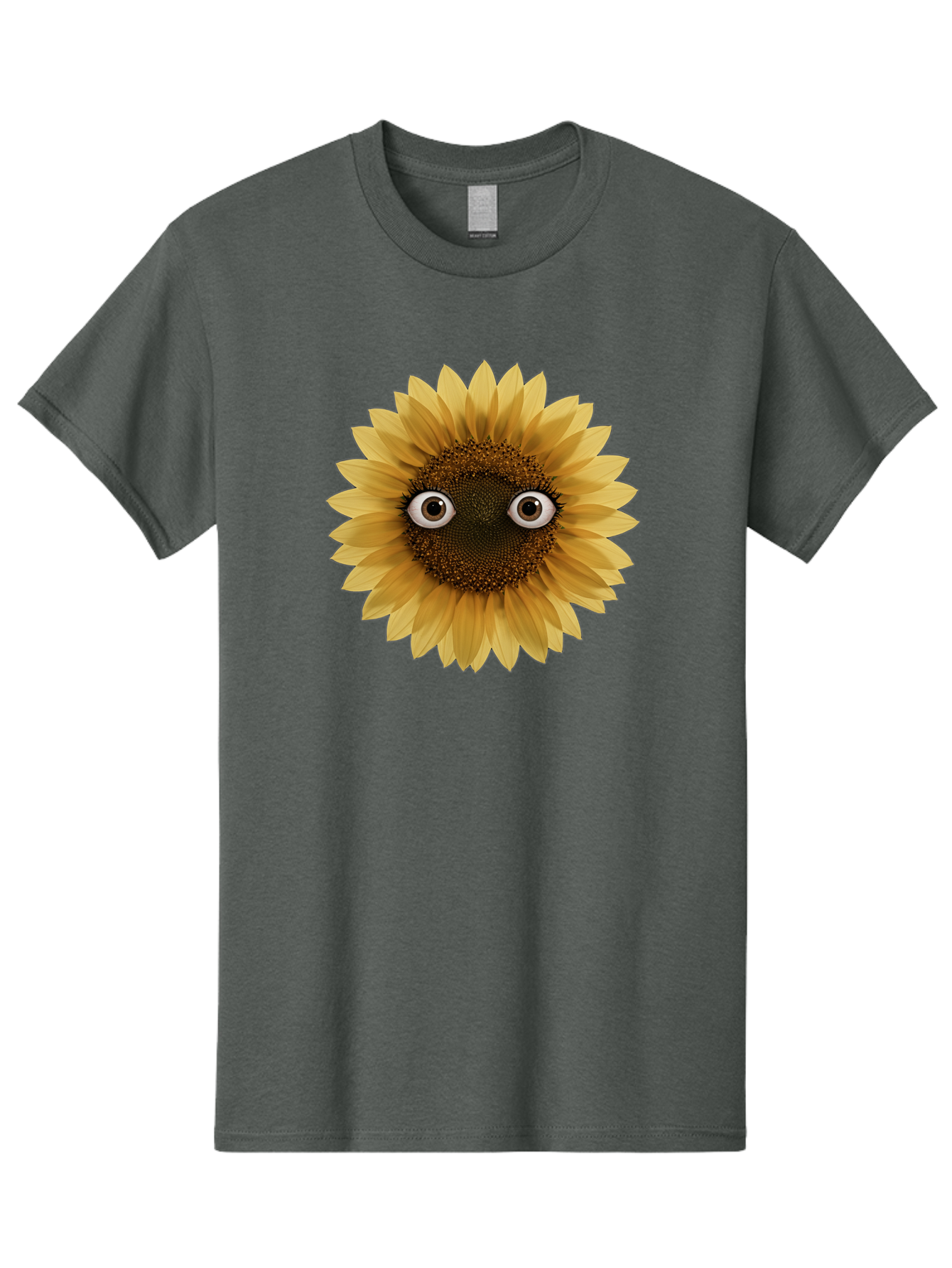 Sunflower-With-Eyes-1 Men'S Graphic Tee, 100% Cotton, Comfortable Casual Summer Wear, Machine Washable, Vintage Camera, Old Camera, Antique Camera, Black Camera, Classic Photography, Photography Equipment, Nostalgic Device, Film Camera, Bag041