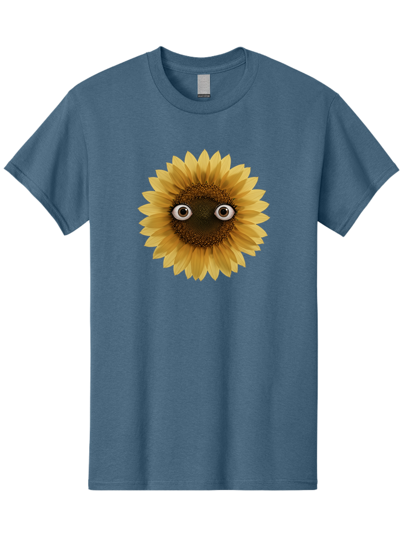 Sunflower-With-Eyes-1 Men'S Graphic Tee, 100% Cotton, Comfortable Casual Summer Wear, Machine Washable, Vintage Camera, Old Camera, Antique Camera, Black Camera, Classic Photography, Photography Equipment, Nostalgic Device, Film Camera, Bag041