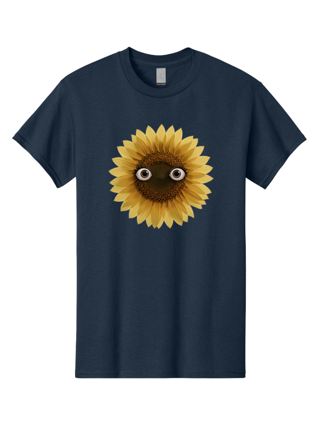 Sunflower-With-Eyes-1 Men'S Graphic Tee, 100% Cotton, Comfortable Casual Summer Wear, Machine Washable, Vintage Camera, Old Camera, Antique Camera, Black Camera, Classic Photography, Photography Equipment, Nostalgic Device, Film Camera, Bag041