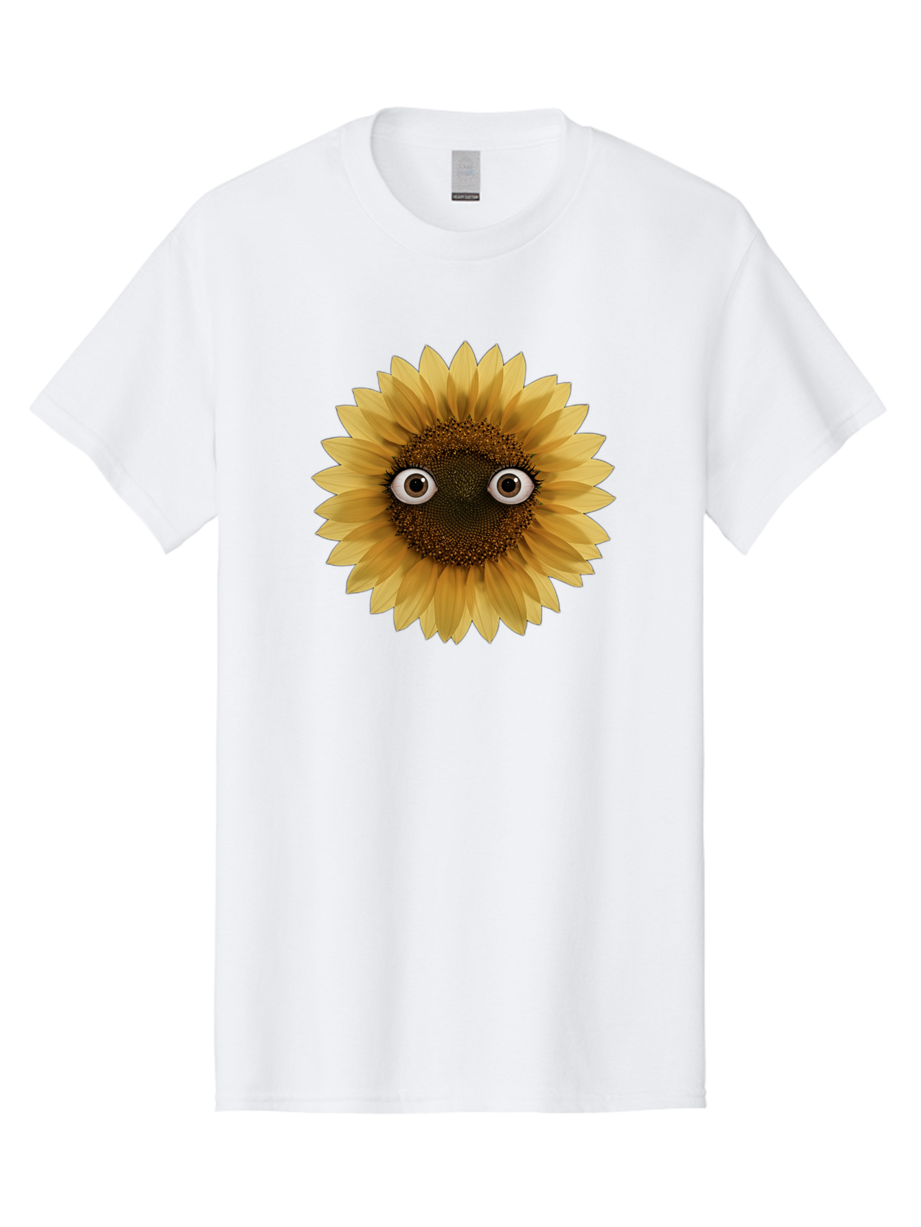 Sunflower-With-Eyes-1 Men'S Graphic Tee, 100% Cotton, Comfortable Casual Summer Wear, Machine Washable, Vintage Camera, Old Camera, Antique Camera, Black Camera, Classic Photography, Photography Equipment, Nostalgic Device, Film Camera, Bag041