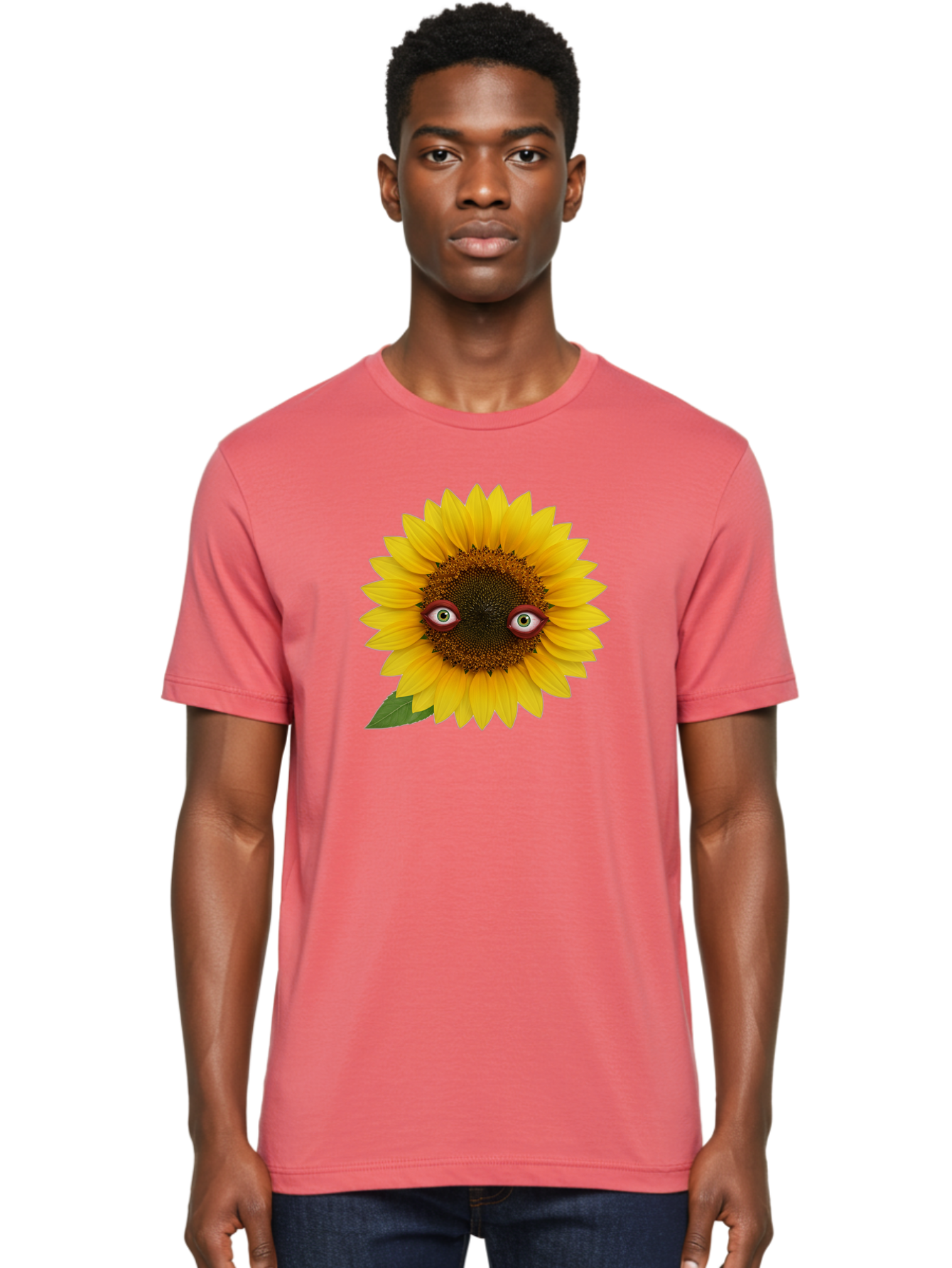 Sunflower-With-Eyes-3 Men'S Graphic Tee, 100% Cotton, Comfortable Casual Summer Wear, Machine Washable, Vintage Camera, Old Camera, Antique Camera, Black Camera, Classic Photography, Photography Equipment, Nostalgic Device, Film Camera, Bag043