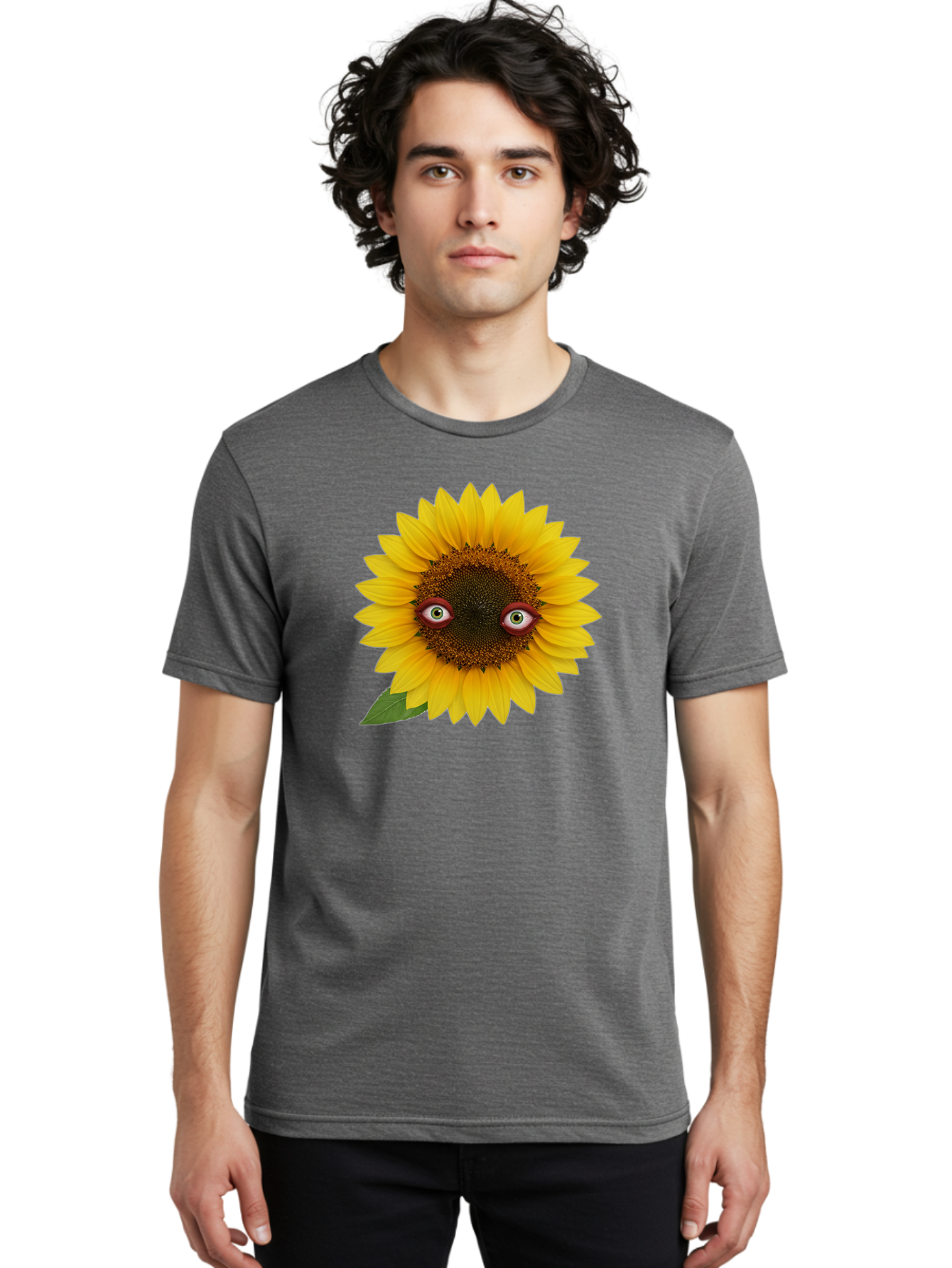 Sunflower-With-Eyes-3 Men'S Graphic Tee, 100% Cotton, Comfortable Casual Summer Wear, Machine Washable, Vintage Camera, Old Camera, Antique Camera, Black Camera, Classic Photography, Photography Equipment, Nostalgic Device, Film Camera, Bag043