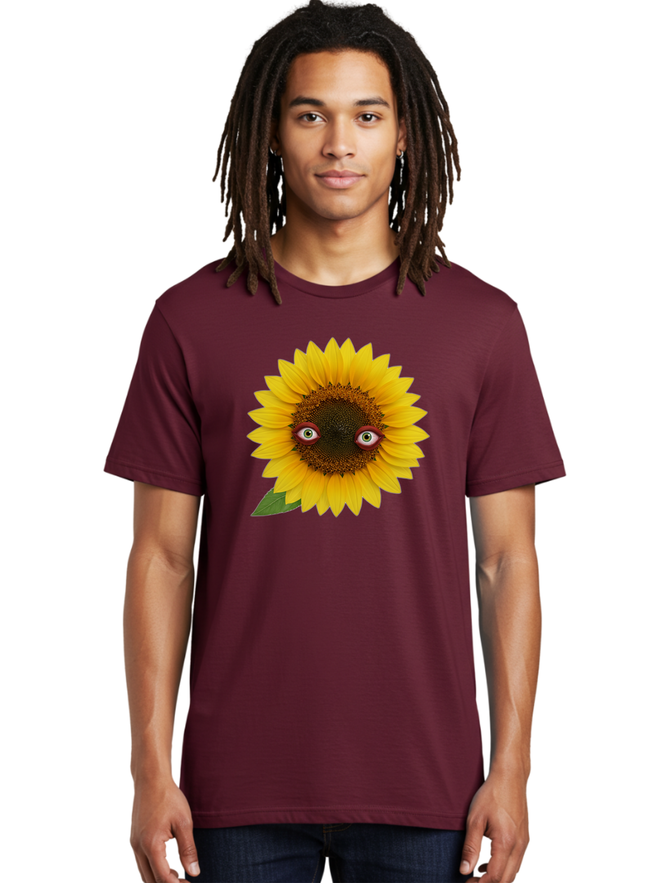 Sunflower-With-Eyes-3 Men'S Graphic Tee, 100% Cotton, Comfortable Casual Summer Wear, Machine Washable, Vintage Camera, Old Camera, Antique Camera, Black Camera, Classic Photography, Photography Equipment, Nostalgic Device, Film Camera, Bag043