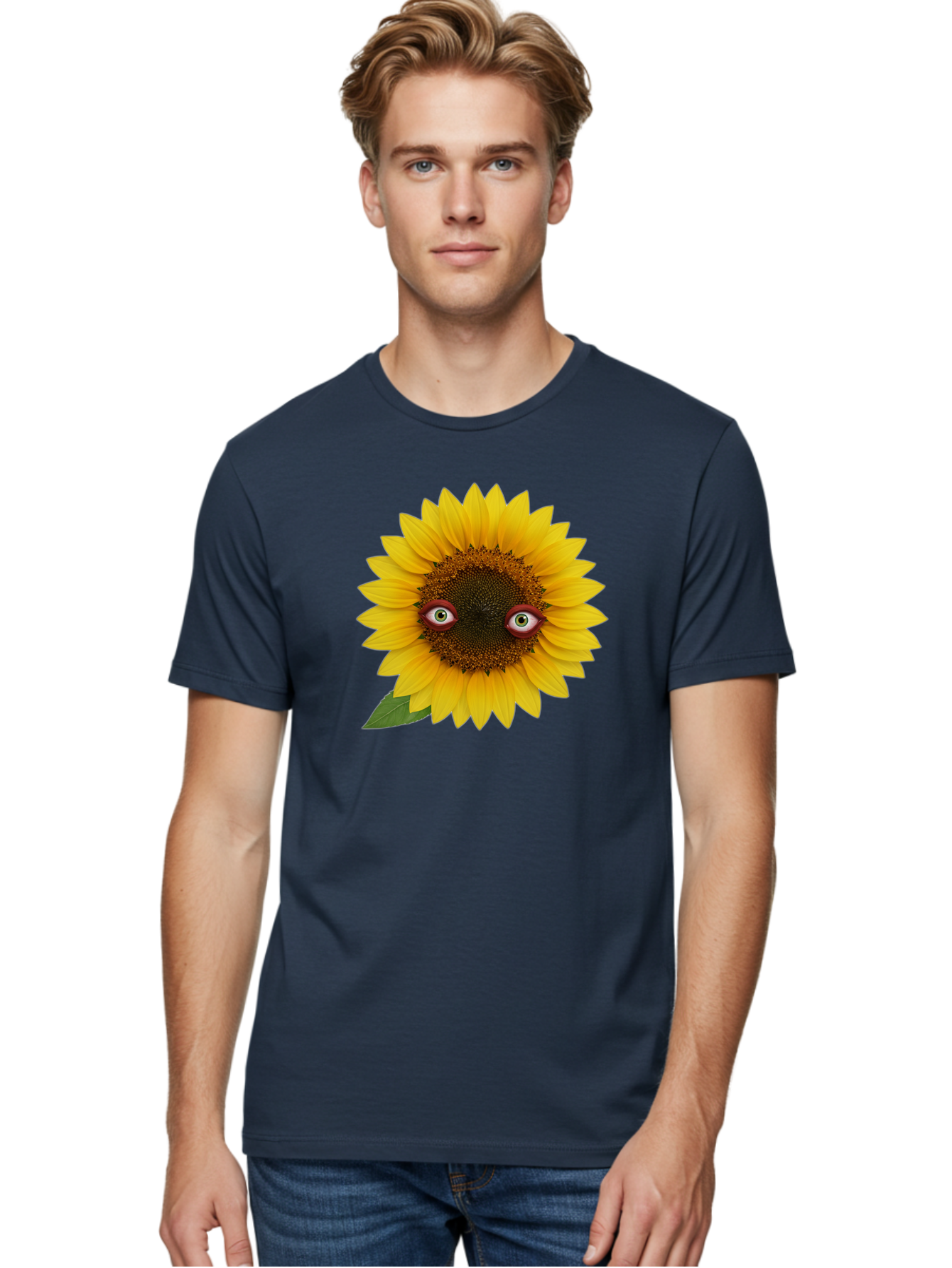 Sunflower-With-Eyes-3 Men'S Graphic Tee, 100% Cotton, Comfortable Casual Summer Wear, Machine Washable, Vintage Camera, Old Camera, Antique Camera, Black Camera, Classic Photography, Photography Equipment, Nostalgic Device, Film Camera, Bag043