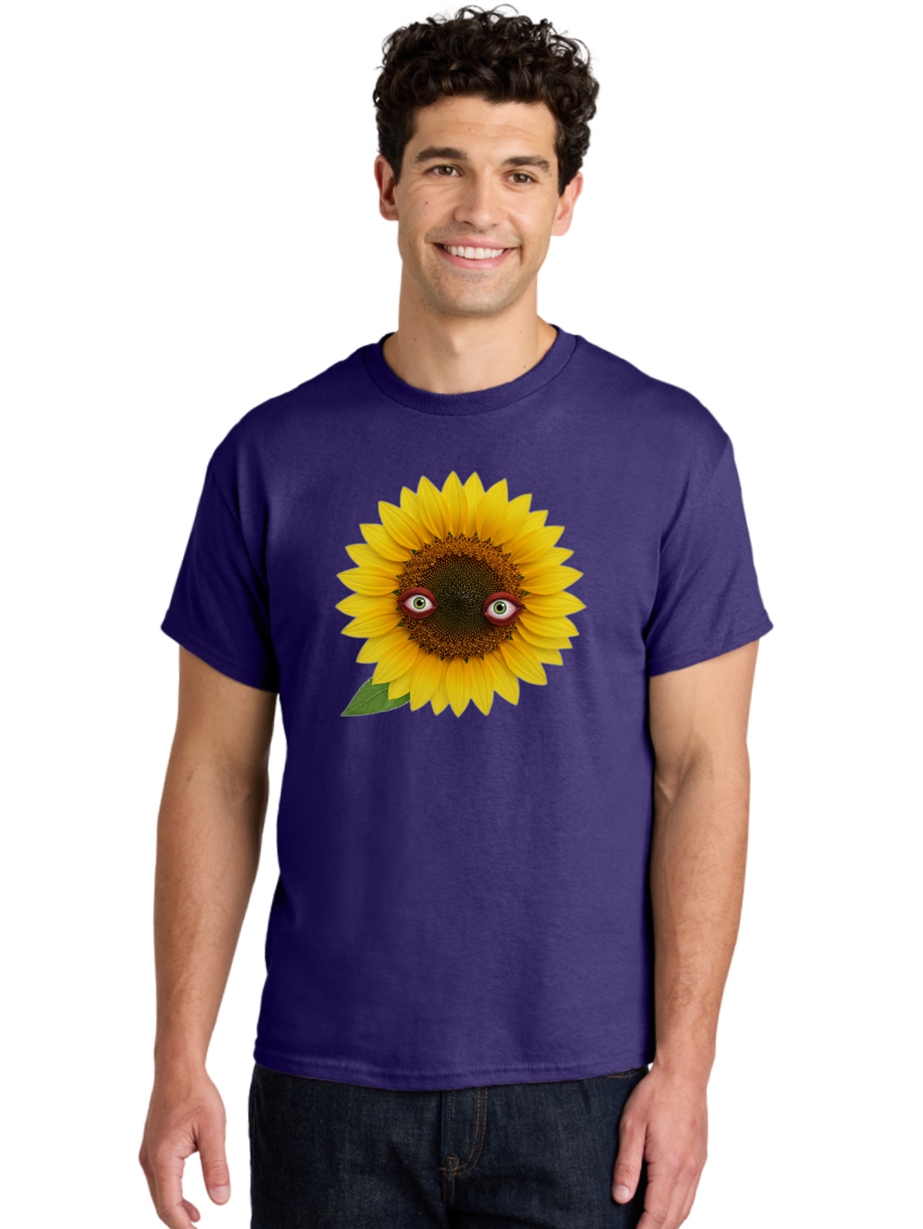 Sunflower-With-Eyes-3 Men'S Graphic Tee, 100% Cotton, Comfortable Casual Summer Wear, Machine Washable, Vintage Camera, Old Camera, Antique Camera, Black Camera, Classic Photography, Photography Equipment, Nostalgic Device, Film Camera, Bag043