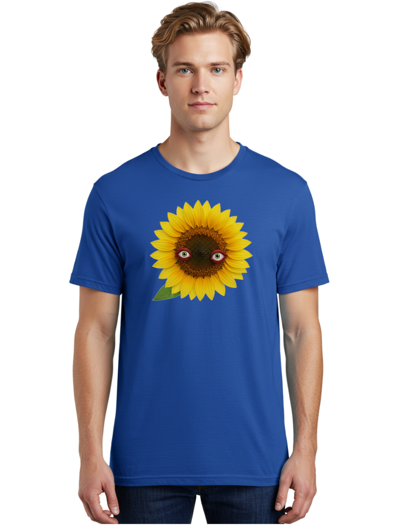 Sunflower-With-Eyes-3 Men'S Graphic Tee, 100% Cotton, Comfortable Casual Summer Wear, Machine Washable, Vintage Camera, Old Camera, Antique Camera, Black Camera, Classic Photography, Photography Equipment, Nostalgic Device, Film Camera, Bag043