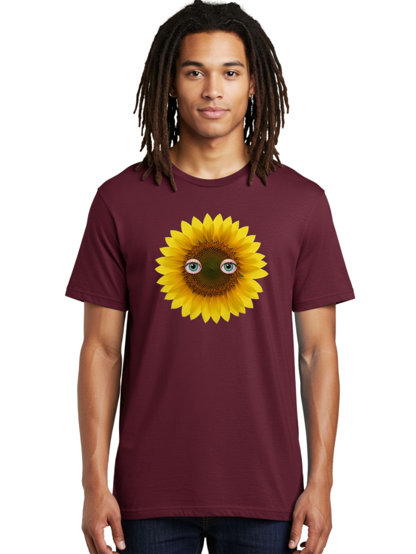 Sunflower-With-Eyes-4 Men'S Graphic Tee, 100% Cotton, Comfortable Casual Summer Wear, Machine Washable, Vintage Camera, Old Camera, Antique Camera, Black Camera, Classic Photography, Photography Equipment, Nostalgic Device, Film Camera, Bag044