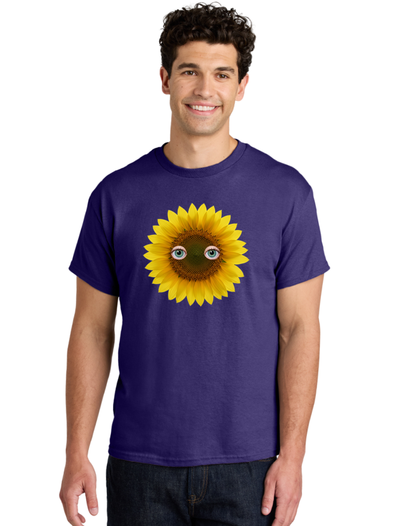 Sunflower-With-Eyes-4 Men'S Graphic Tee, 100% Cotton, Comfortable Casual Summer Wear, Machine Washable, Vintage Camera, Old Camera, Antique Camera, Black Camera, Classic Photography, Photography Equipment, Nostalgic Device, Film Camera, Bag044
