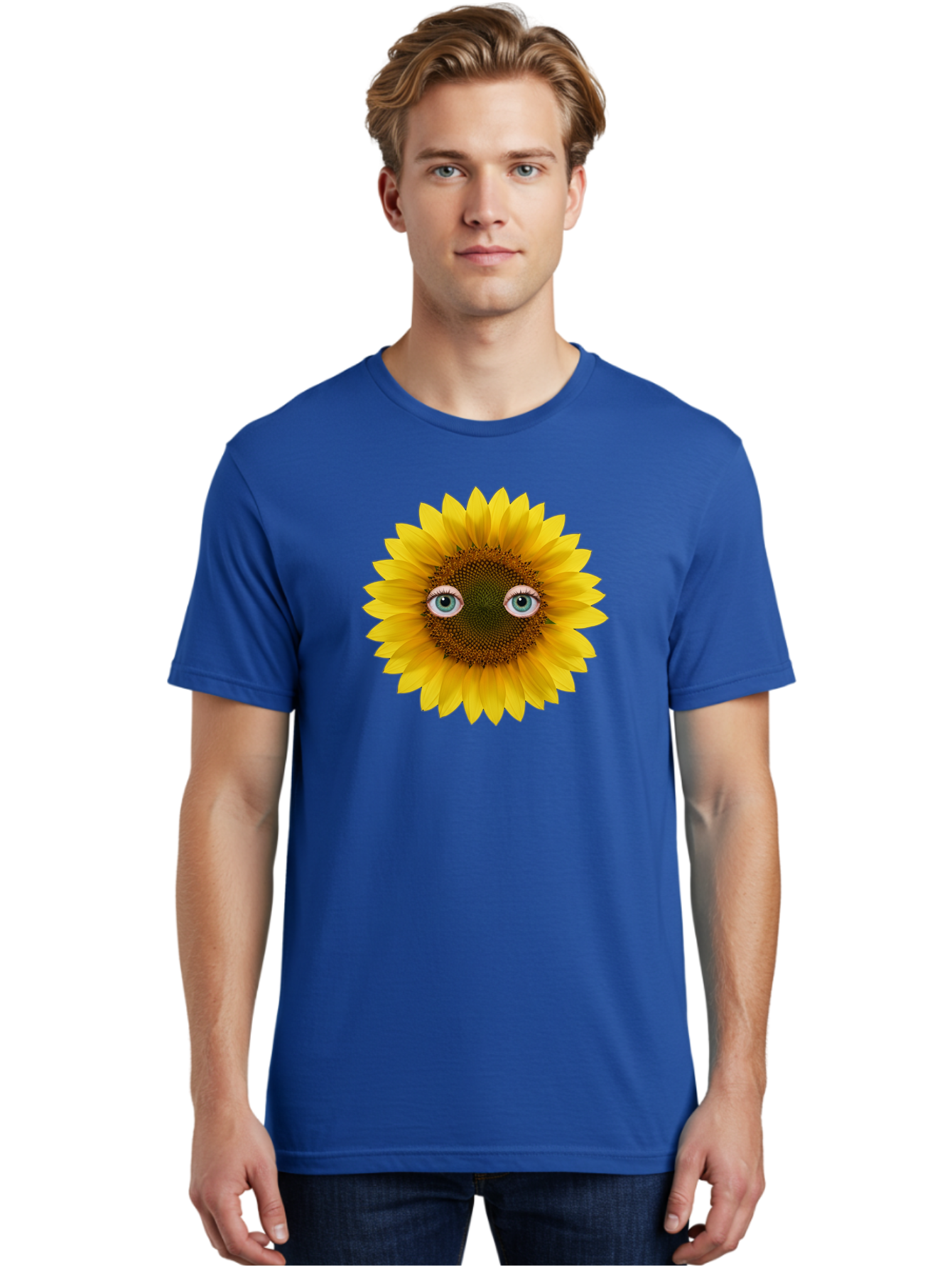 Sunflower-With-Eyes-4 Men'S Graphic Tee, 100% Cotton, Comfortable Casual Summer Wear, Machine Washable, Vintage Camera, Old Camera, Antique Camera, Black Camera, Classic Photography, Photography Equipment, Nostalgic Device, Film Camera, Bag044