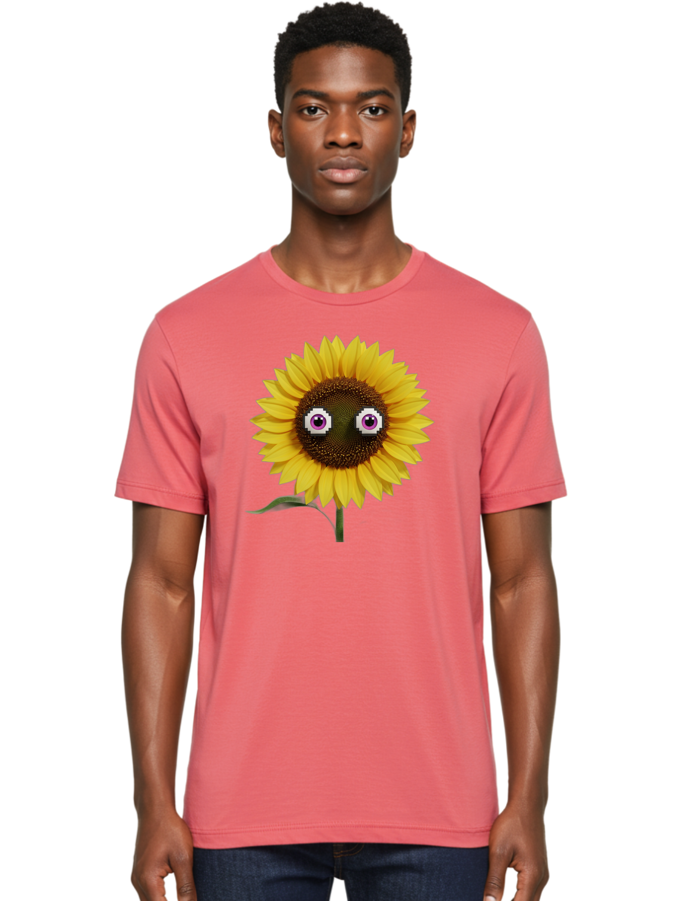 Sunflower-With-Eyes Men'S Graphic Tee, 100% Cotton, Comfortable Casual Summer Wear, Machine Washable, Vintage Camera, Old Camera, Antique Camera, Black Camera, Classic Photography, Photography Equipment, Nostalgic Device, Film Camera, Bag046