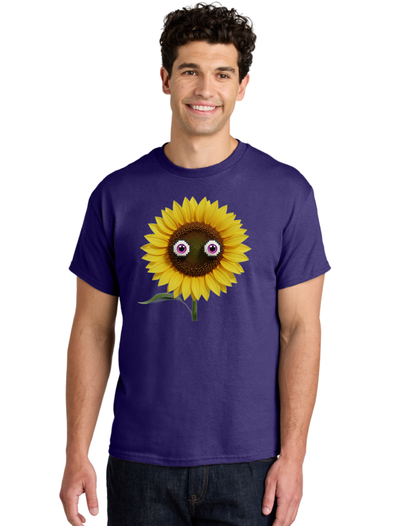 Sunflower-With-Eyes Men'S Graphic Tee, 100% Cotton, Comfortable Casual Summer Wear, Machine Washable, Vintage Camera, Old Camera, Antique Camera, Black Camera, Classic Photography, Photography Equipment, Nostalgic Device, Film Camera, Bag046