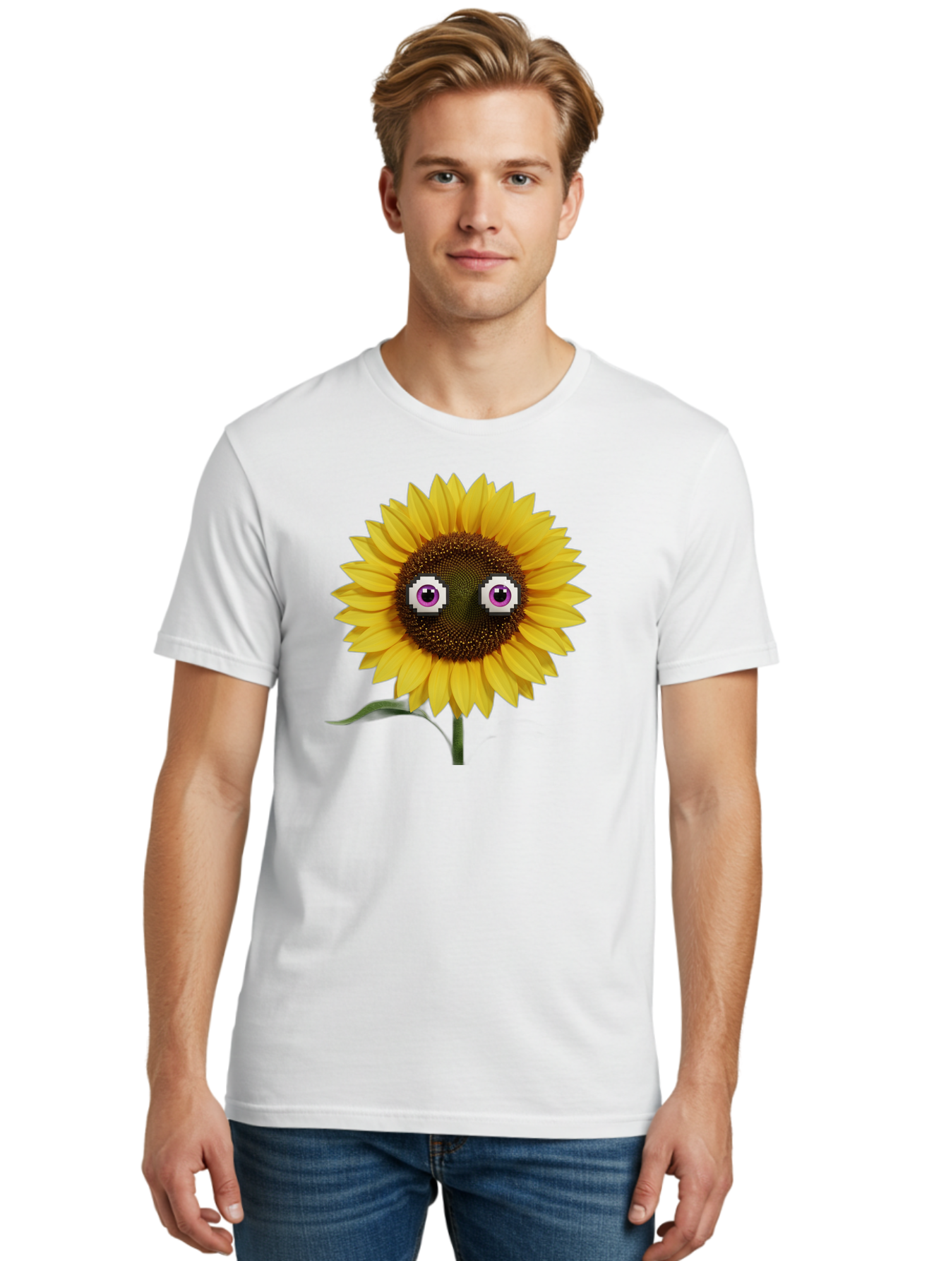 Sunflower-With-Eyes Men'S Graphic Tee, 100% Cotton, Comfortable Casual Summer Wear, Machine Washable, Vintage Camera, Old Camera, Antique Camera, Black Camera, Classic Photography, Photography Equipment, Nostalgic Device, Film Camera, Bag046