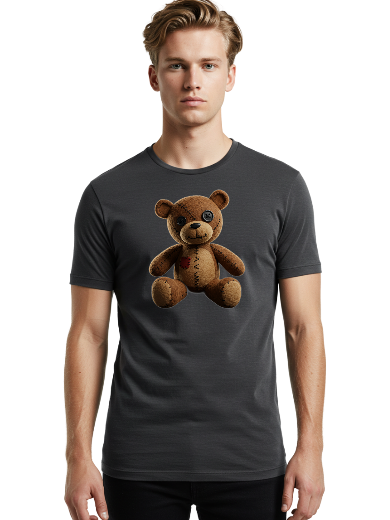 Teddy-Bear-Voodoo-Doll Men'S Graphic Tee, 100% Cotton, Comfortable Casual Summer Wear, Machine Washable, Vintage Camera, Old Camera, Antique Camera, Black Camera, Classic Photography, Photography Equipment, Nostalgic Device, Film Camera, Bag054