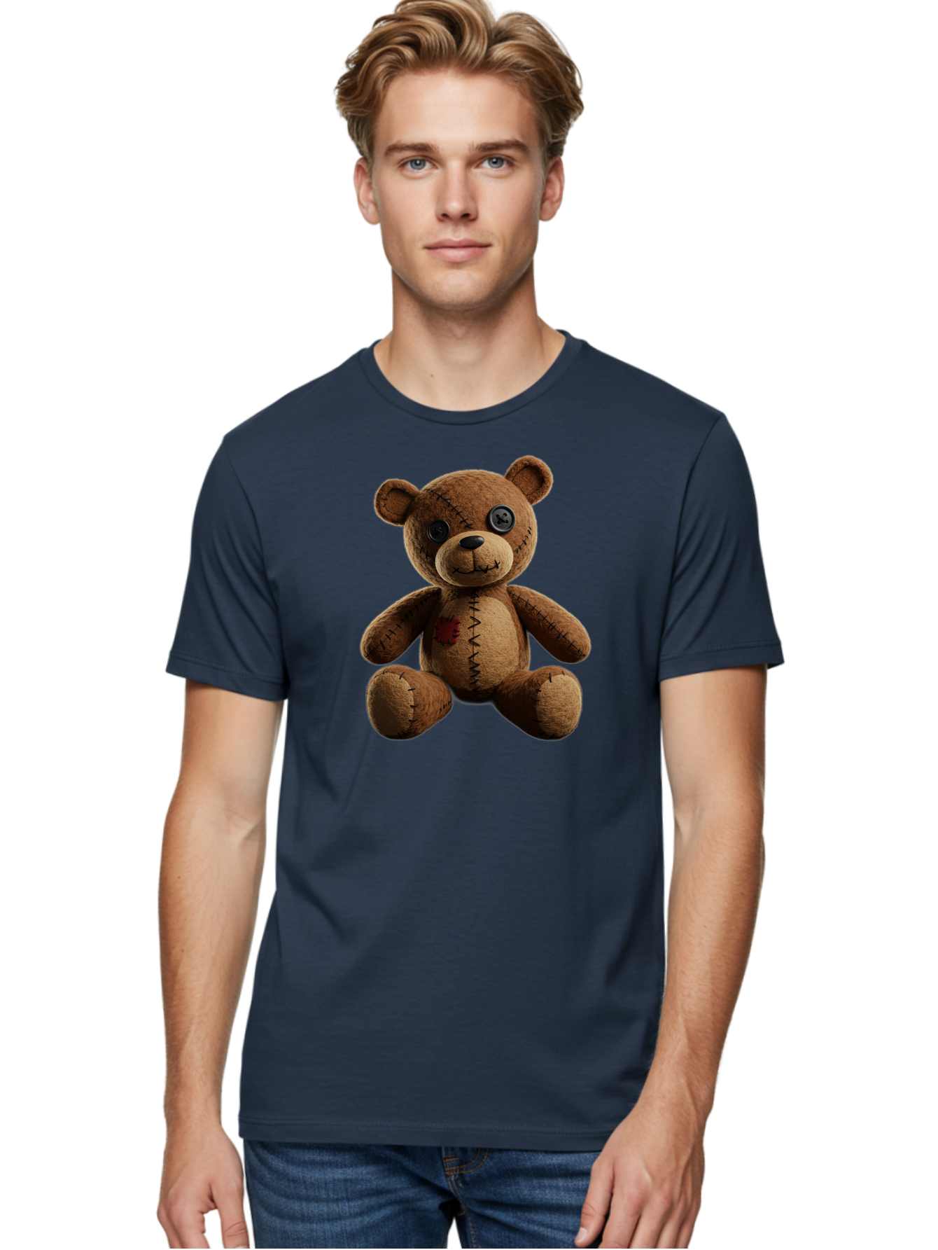 Teddy-Bear-Voodoo-Doll Men'S Graphic Tee, 100% Cotton, Comfortable Casual Summer Wear, Machine Washable, Vintage Camera, Old Camera, Antique Camera, Black Camera, Classic Photography, Photography Equipment, Nostalgic Device, Film Camera, Bag054