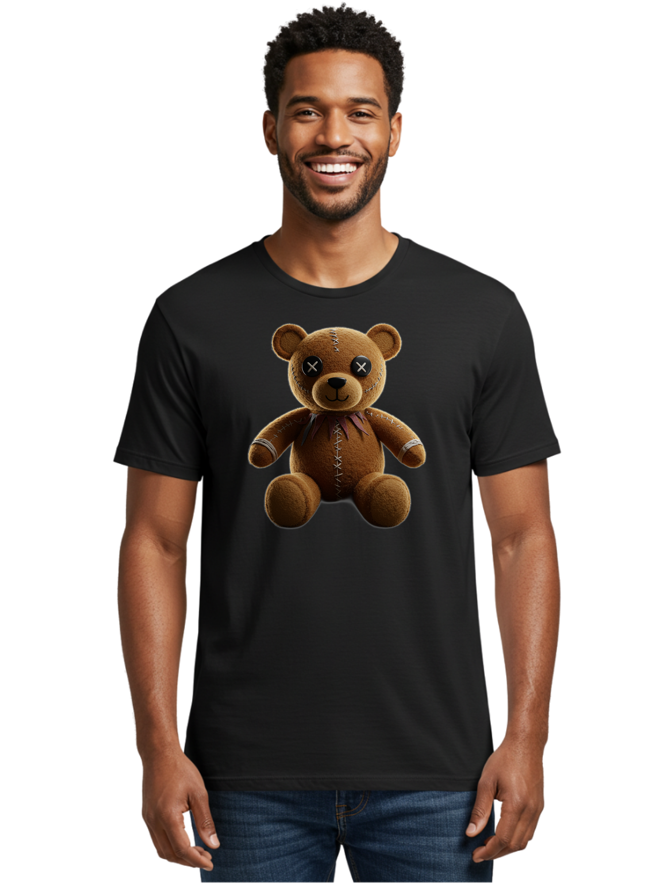 Teddy-Bear-With-Crossed-Eyes Men'S Graphic Tee, 100% Cotton, Comfortable Casual Summer Wear, Machine Washable, Vintage Camera, Old Camera, Antique Camera, Black Camera, Classic Photography, Photography Equipment, Nostalgic Device, Film Camera, Bag055