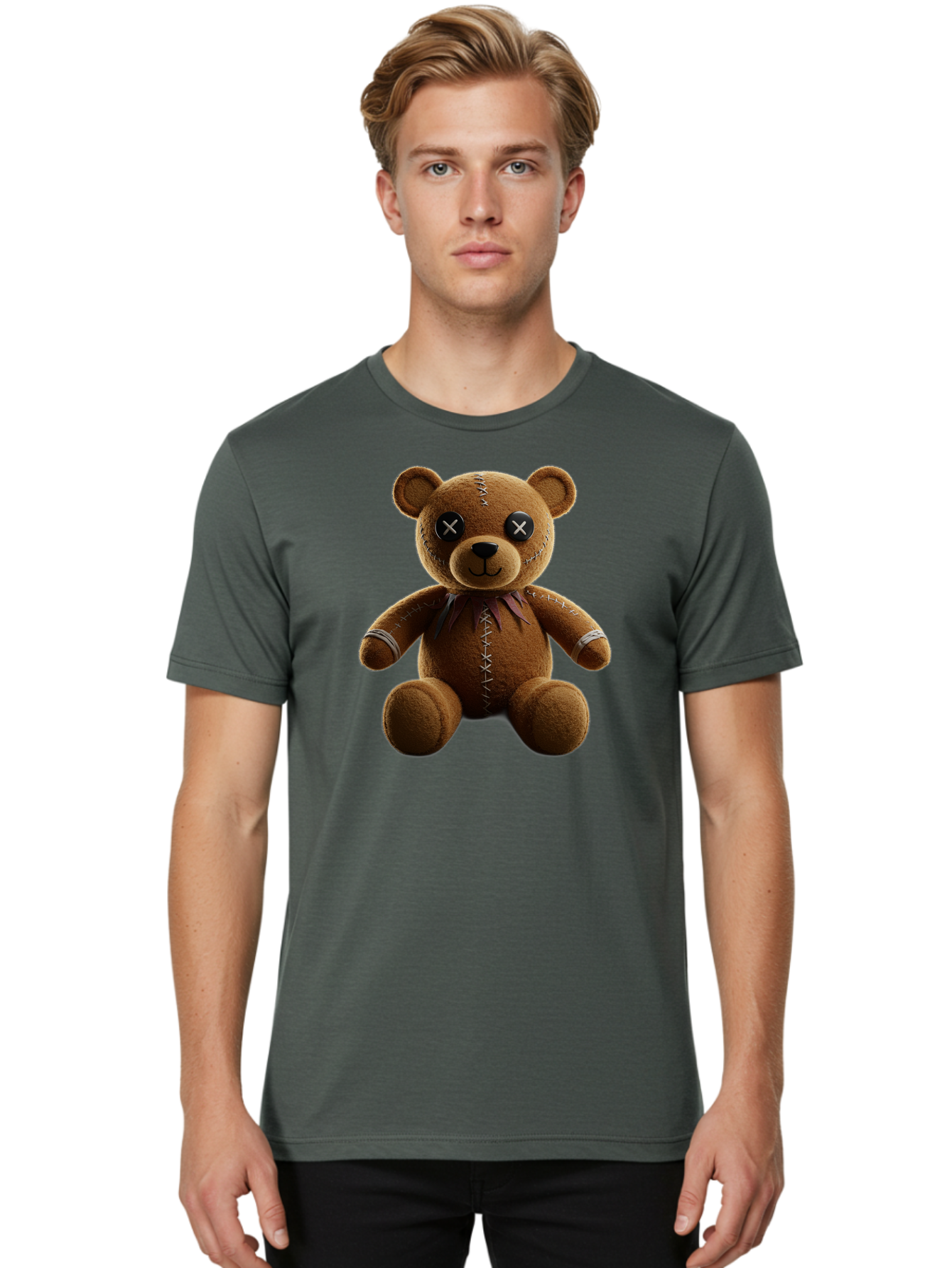 Teddy-Bear-With-Crossed-Eyes Men'S Graphic Tee, 100% Cotton, Comfortable Casual Summer Wear, Machine Washable, Vintage Camera, Old Camera, Antique Camera, Black Camera, Classic Photography, Photography Equipment, Nostalgic Device, Film Camera, Bag055