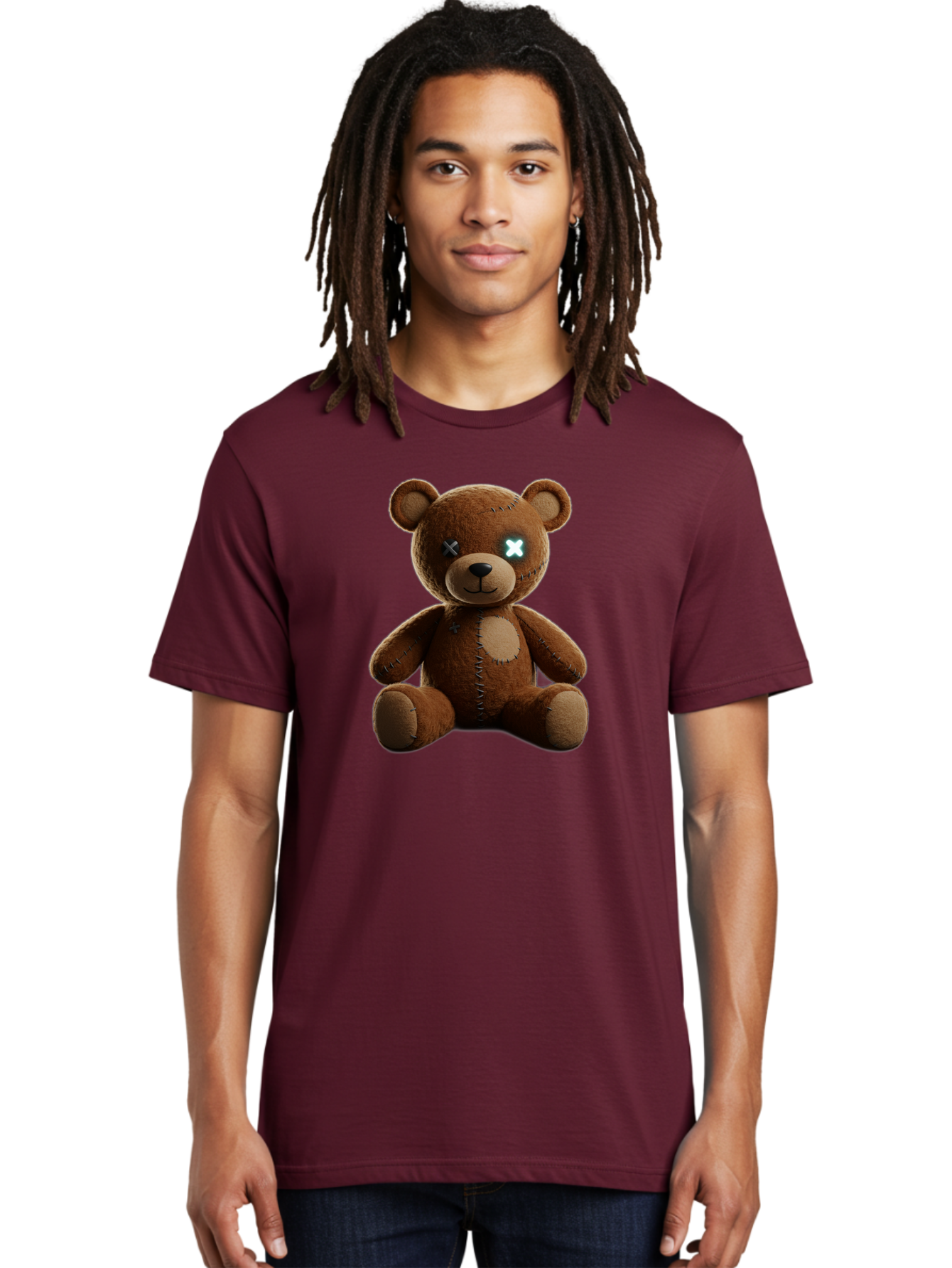 Teddy-Bear-With-X-Eyes Men'S Graphic Tee, 100% Cotton, Comfortable Casual Summer Wear, Machine Washable, Vintage Camera, Old Camera, Antique Camera, Black Camera, Classic Photography, Photography Equipment, Nostalgic Device, Film Camera, Bag057