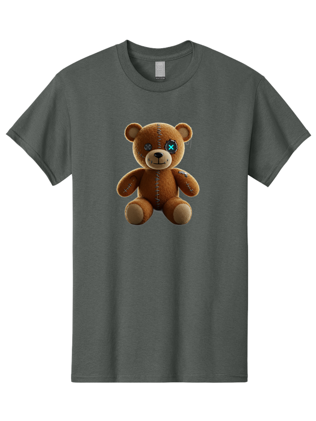 Teddy-Bear-With-X-Stitch-Eyes Men'S Graphic Tee, 100% Cotton, Comfortable Casual Summer Wear, Machine Washable, Vintage Camera, Old Camera, Antique Camera, Black Camera, Classic Photography, Photography Equipment, Nostalgic Device, Bag058