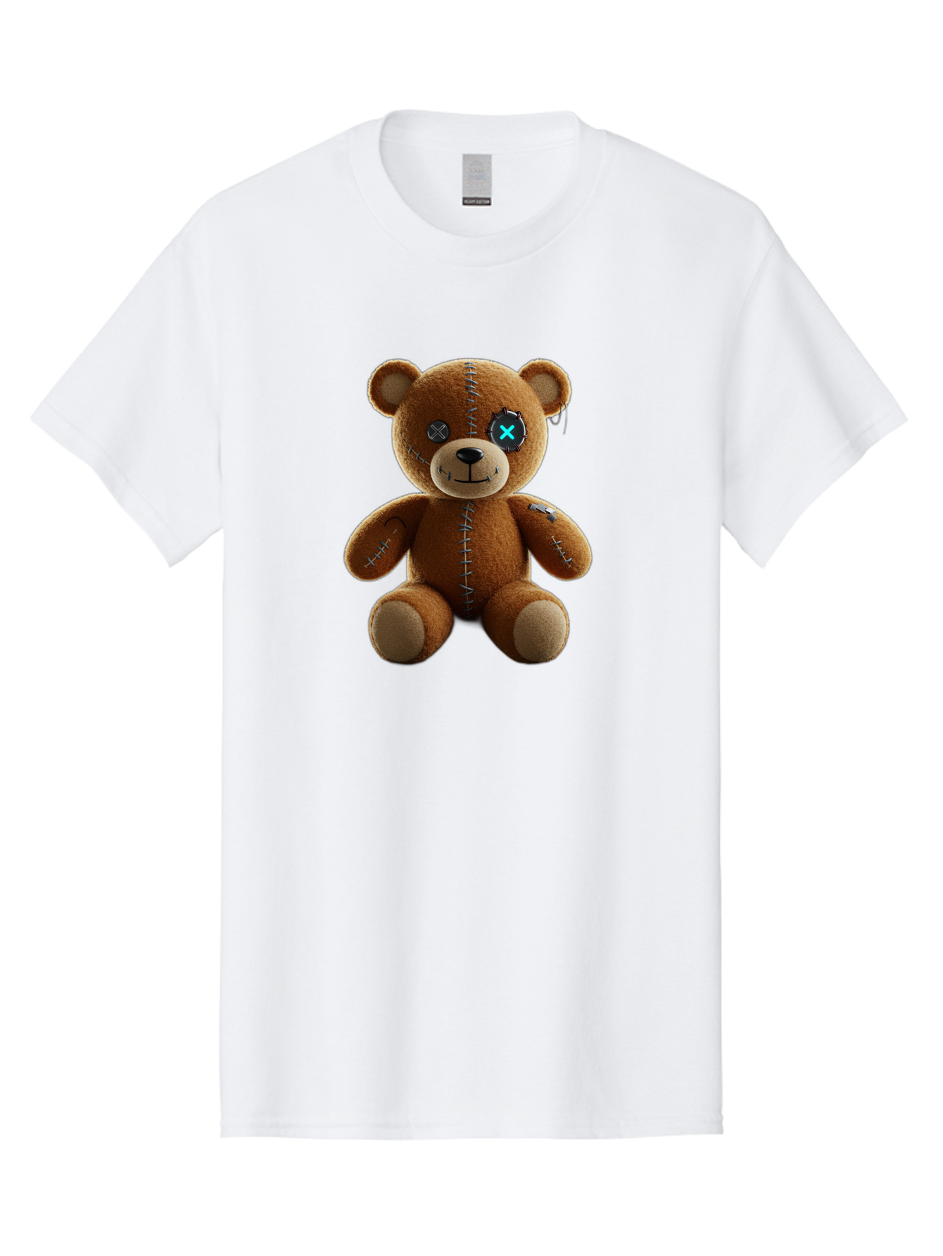 Teddy-Bear-With-X-Stitch-Eyes Men'S Graphic Tee, 100% Cotton, Comfortable Casual Summer Wear, Machine Washable, Vintage Camera, Old Camera, Antique Camera, Black Camera, Classic Photography, Photography Equipment, Nostalgic Device, Bag058