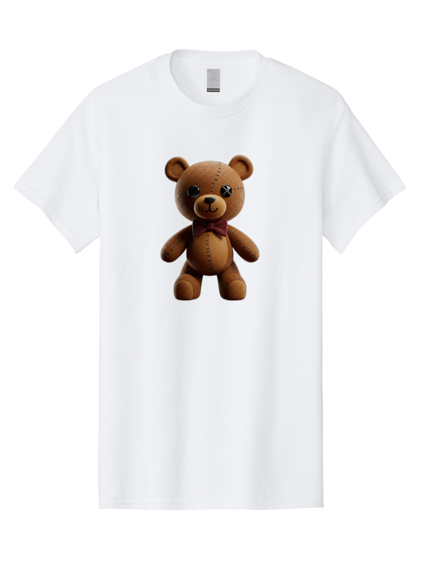 Teddy-Bear-With-X-Stitched-Eye Men'S Graphic Tee, 100% Cotton, Comfortable Casual Summer Wear, Machine Washable, Vintage Camera, Old Camera, Antique Camera, Black Camera, Classic Photography, Photography Equipment, Nostalgic Device, Bag059