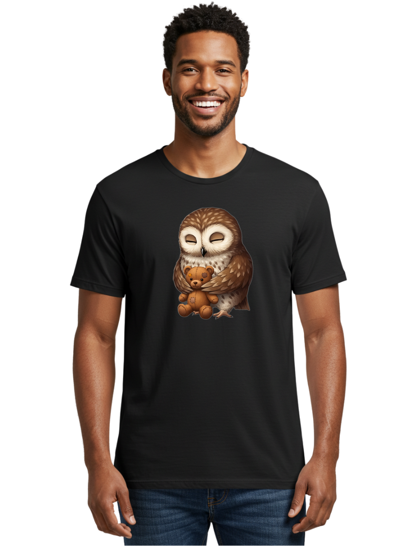 Teddy-Owl-1 Men'S Graphic Tee, 100% Cotton, Comfortable Casual Summer Wear, Machine Washable, Vintage Camera, Old Camera, Antique Camera, Black Camera, Classic Photography, Photography Equipment, Nostalgic Device, Film Camera, Camera Art Bag061