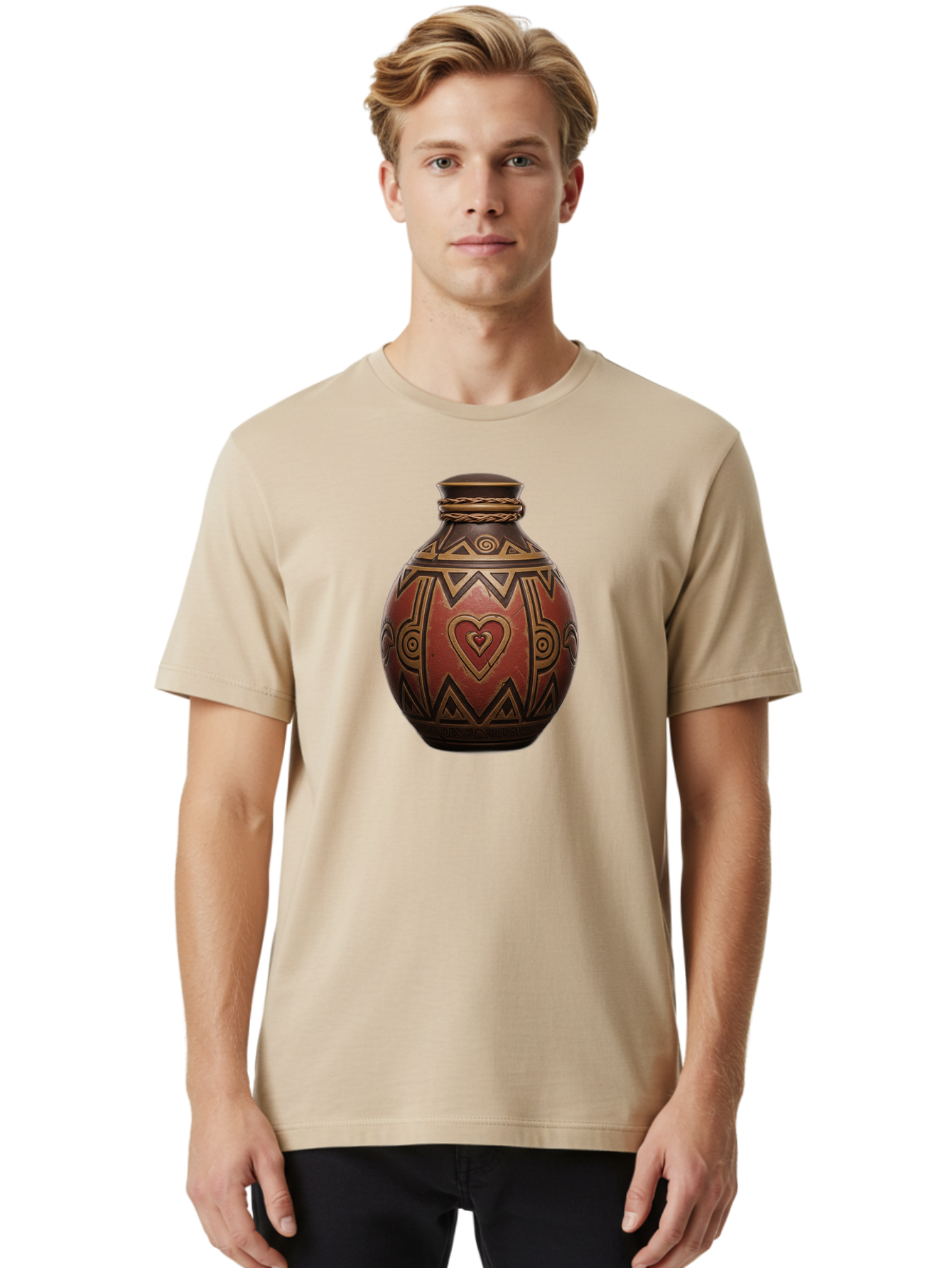 Tribal-Pottery-Vase Men'S Graphic Tee, 100% Cotton, Comfortable Casual Summer Wear, Machine Washable, Vintage Camera, Old Camera, Antique Camera, Black Camera, Classic Photography, Photography Equipment, Nostalgic Device, Film Camera, Bag068
